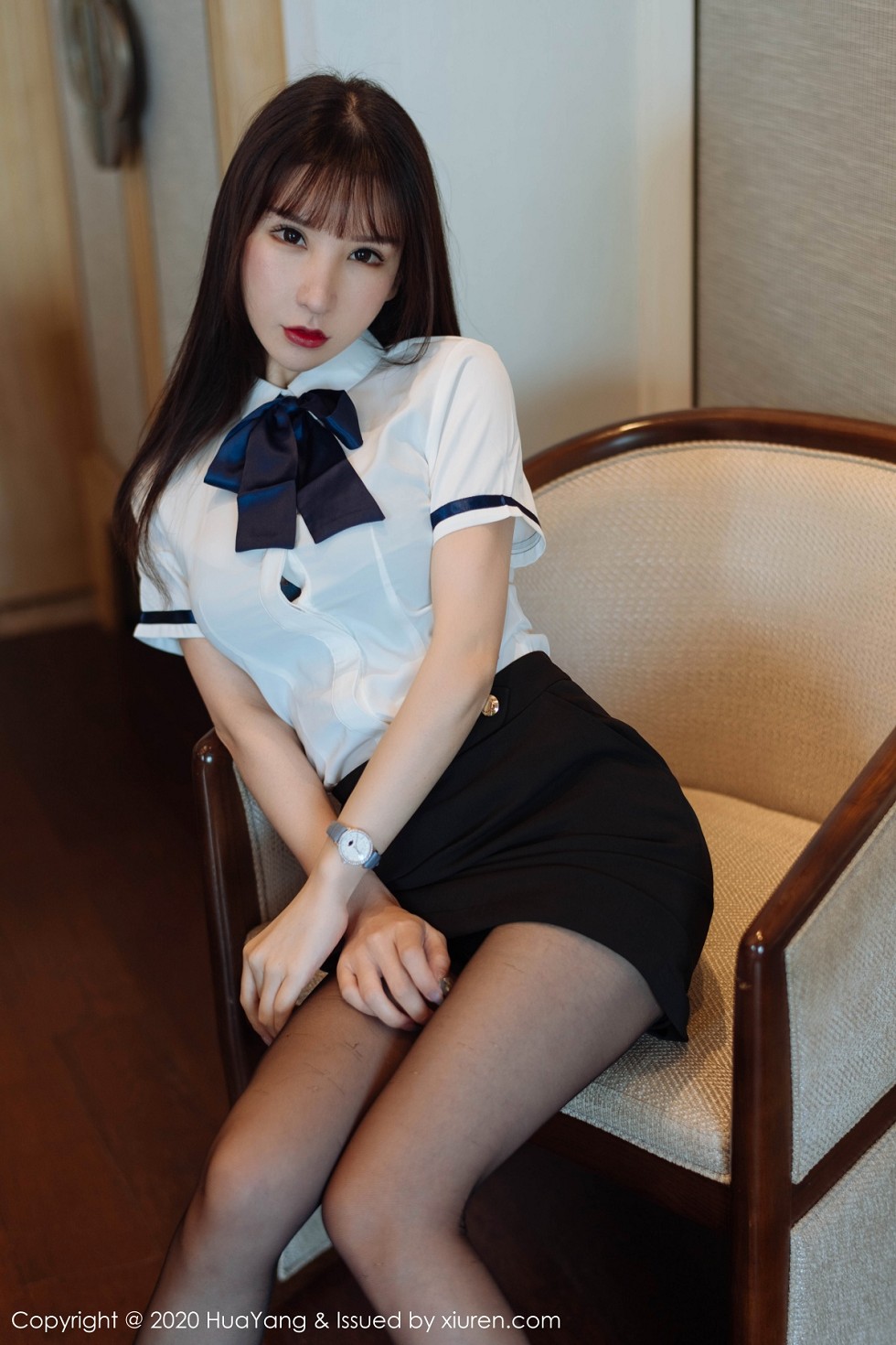 [HuaYang花漾写真] 2020.11.03 VOL.312 周于希Sandy 白衬衫黑短裙制服系列 [63+1P]