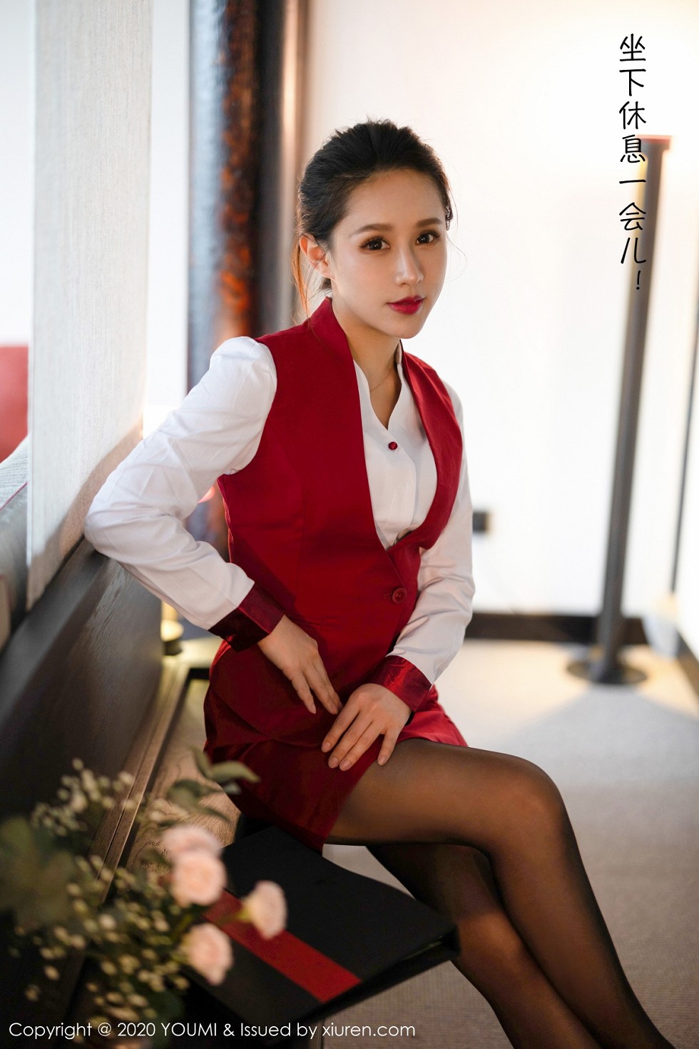 嫩模徐安安杭州旅拍私人管家剧情主题性感红色内衣完美诱惑写真