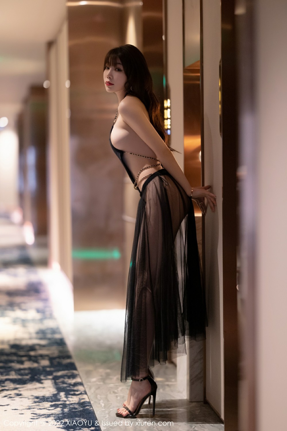 [XIAOYU语画界] 2022.01.20 VOL.701 芝芝Booty 黑色网纱透明长裙 私房写真 [93+1P]