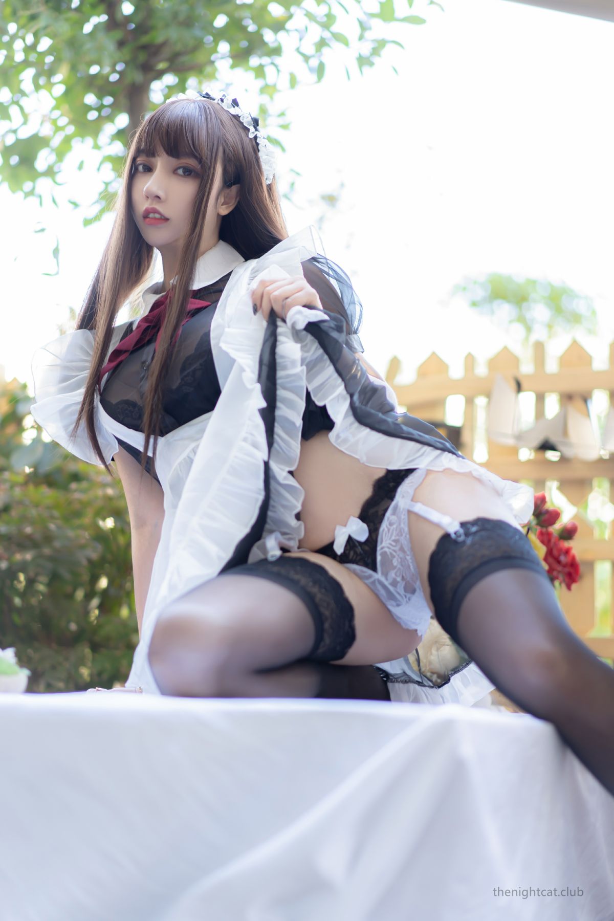 [COSPLAY]过期米线线喵 – 女仆透视装