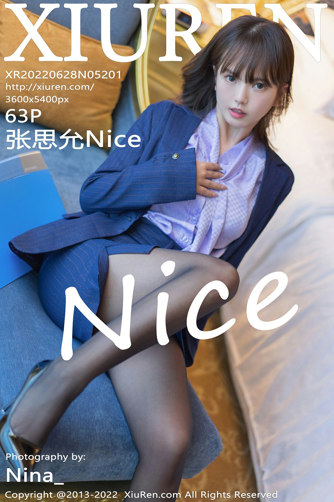 [XiuRen秀人网] 2022.06.28 No.5201 张思允Nice 蓝色短裙 性感写真 [63+1P]