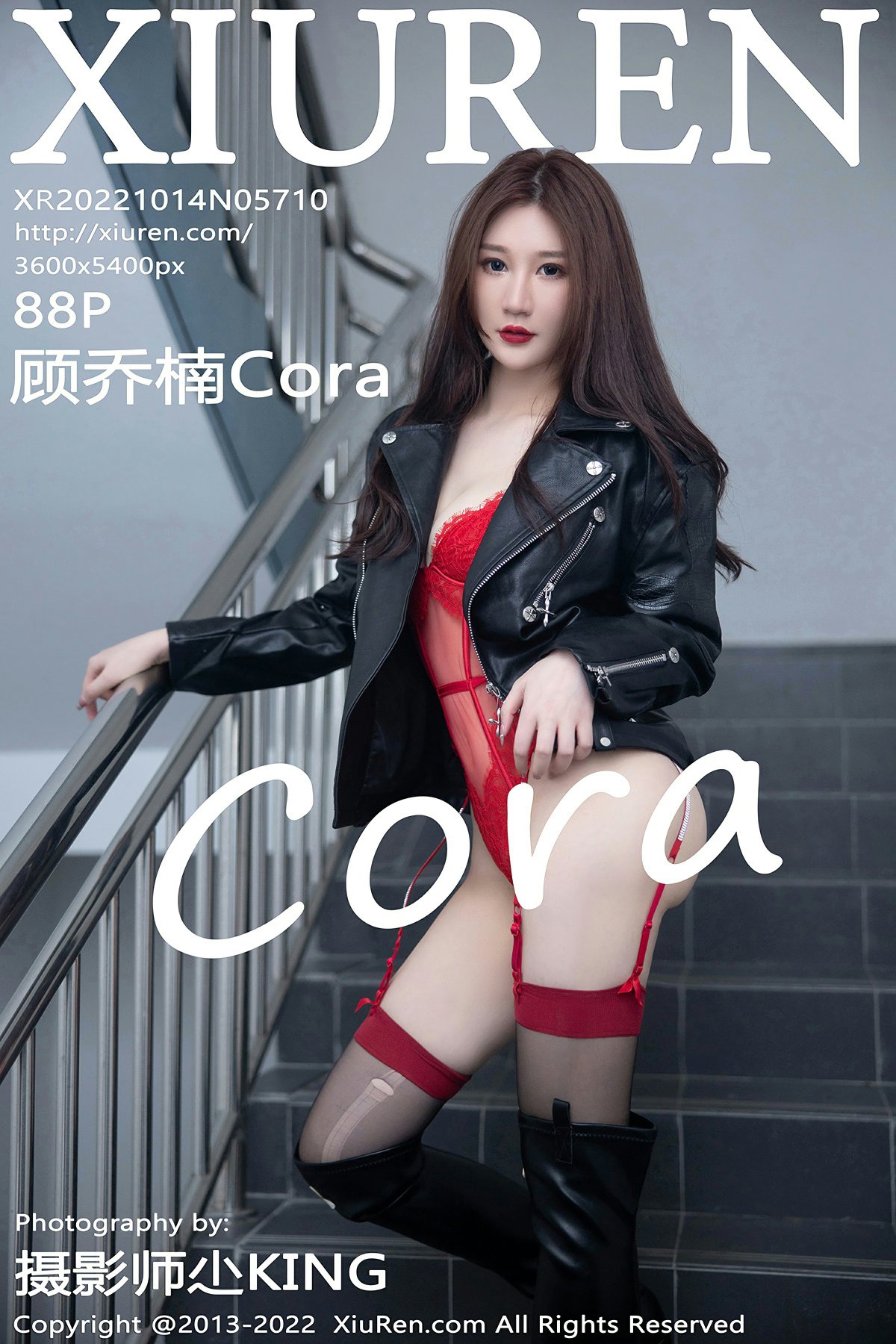 [XiuRen秀人网] 2022.10.14 No.5710 顾乔楠Cora 红色蕾丝内衣搭配魅惑黑丝 性感写真[88+1P]