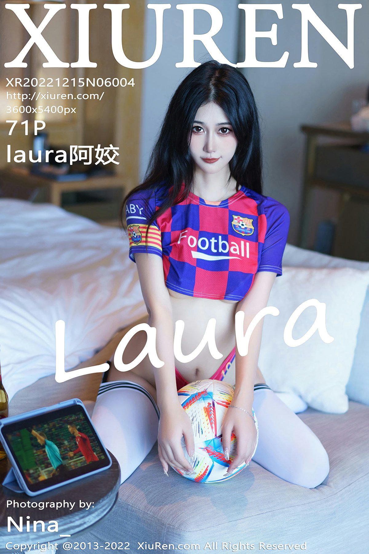 [XiuRen秀人网] 2022.12.15 No.6004 laura阿姣 性感足球宝贝装扮 三亚旅拍写真 [71+1P]