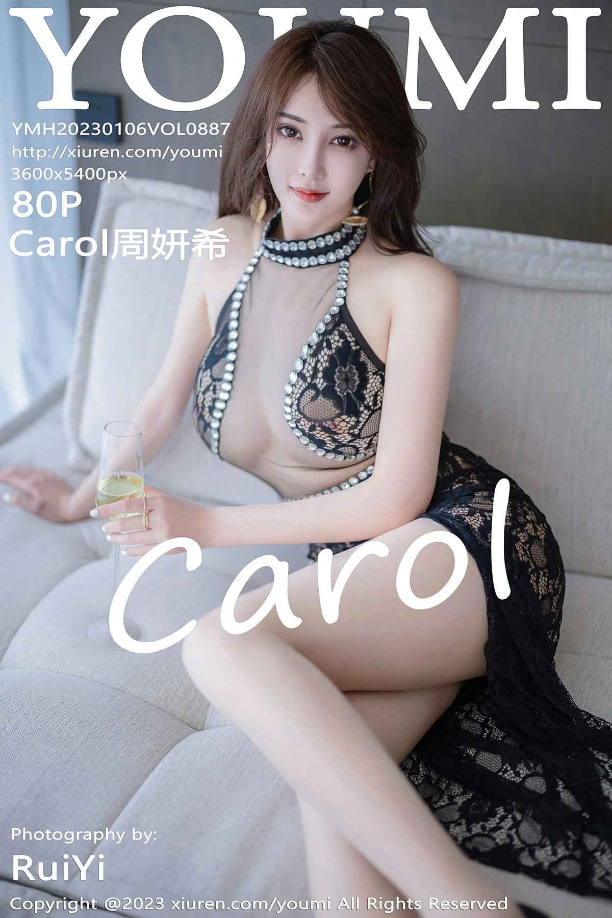 [YOUMI尤蜜荟] 2023.01.06 VOL.887 Carol周妍希 性感黑色网纱连衣长裙 大理旅拍写真 [80+1P]