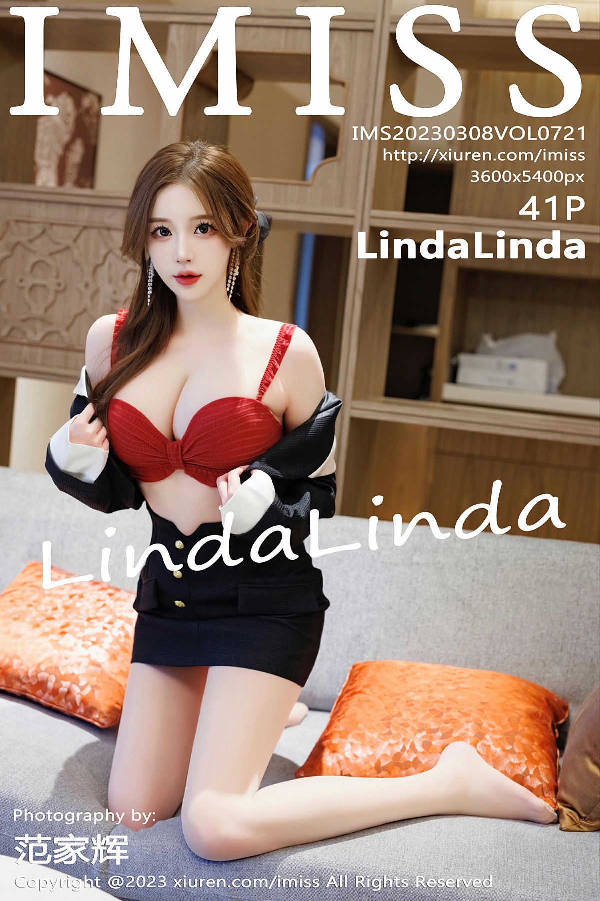 [IMISS爱蜜社] 2023.03.08 VOL.721 LindaLinda 诱人红色内衣 性感写真 [41+1P]