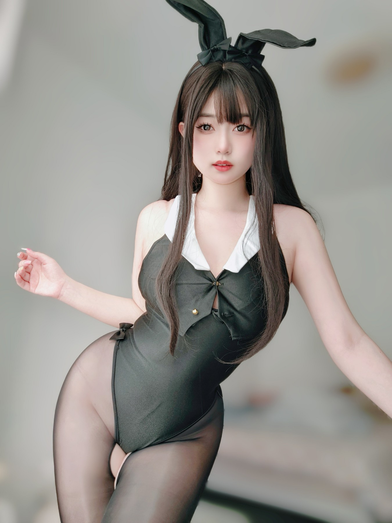 [COSPLAY]女主K – 黑丝兔女郎