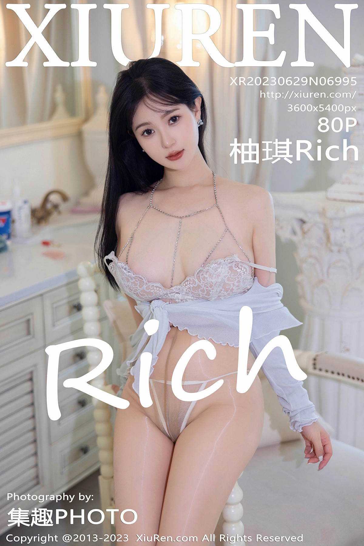 [XiuRen秀人网] 2023.06.29 No.6995 柚琪Rich 白色蕾丝内衣 性感写真 [80+1P]