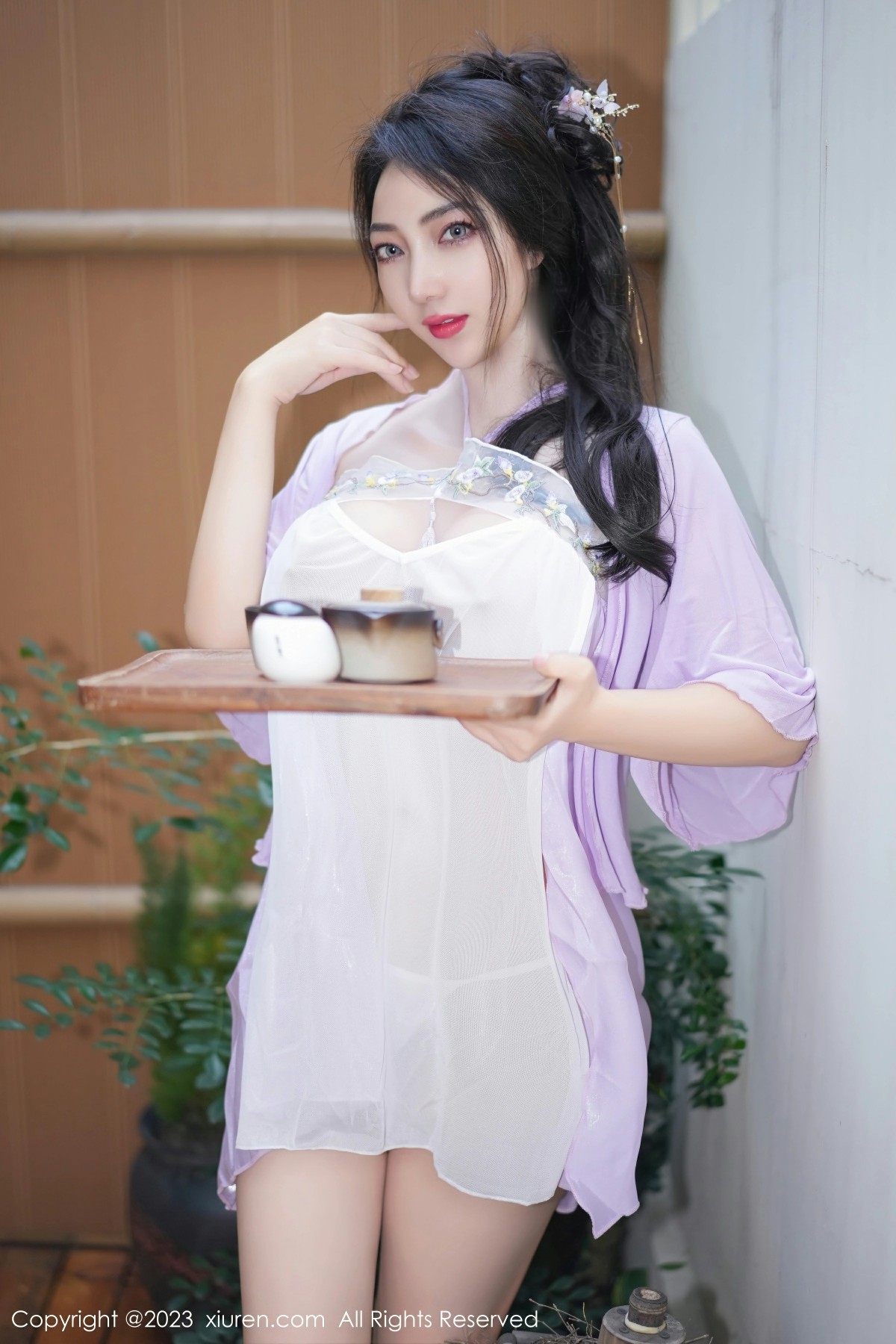 [XiuRen秀人网] 2023.11.15 No.7665 娇喘JC 紫色薄纱服饰 性感写真 [61+1P]