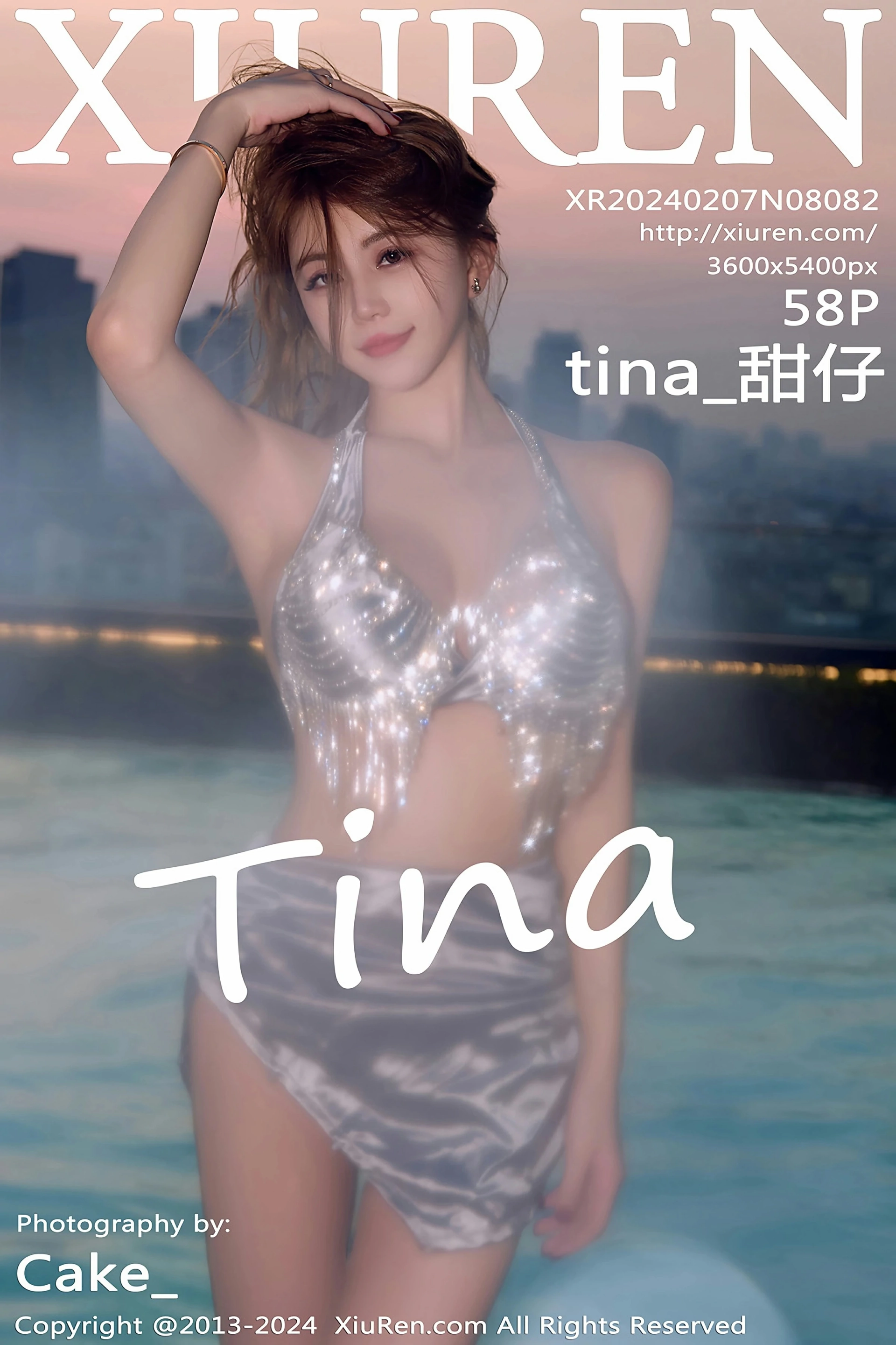 [XiuRen秀人网] 2024.02.07 No.8082 tina_甜仔 性感银色服饰 三亚旅拍写真 [58+1P]