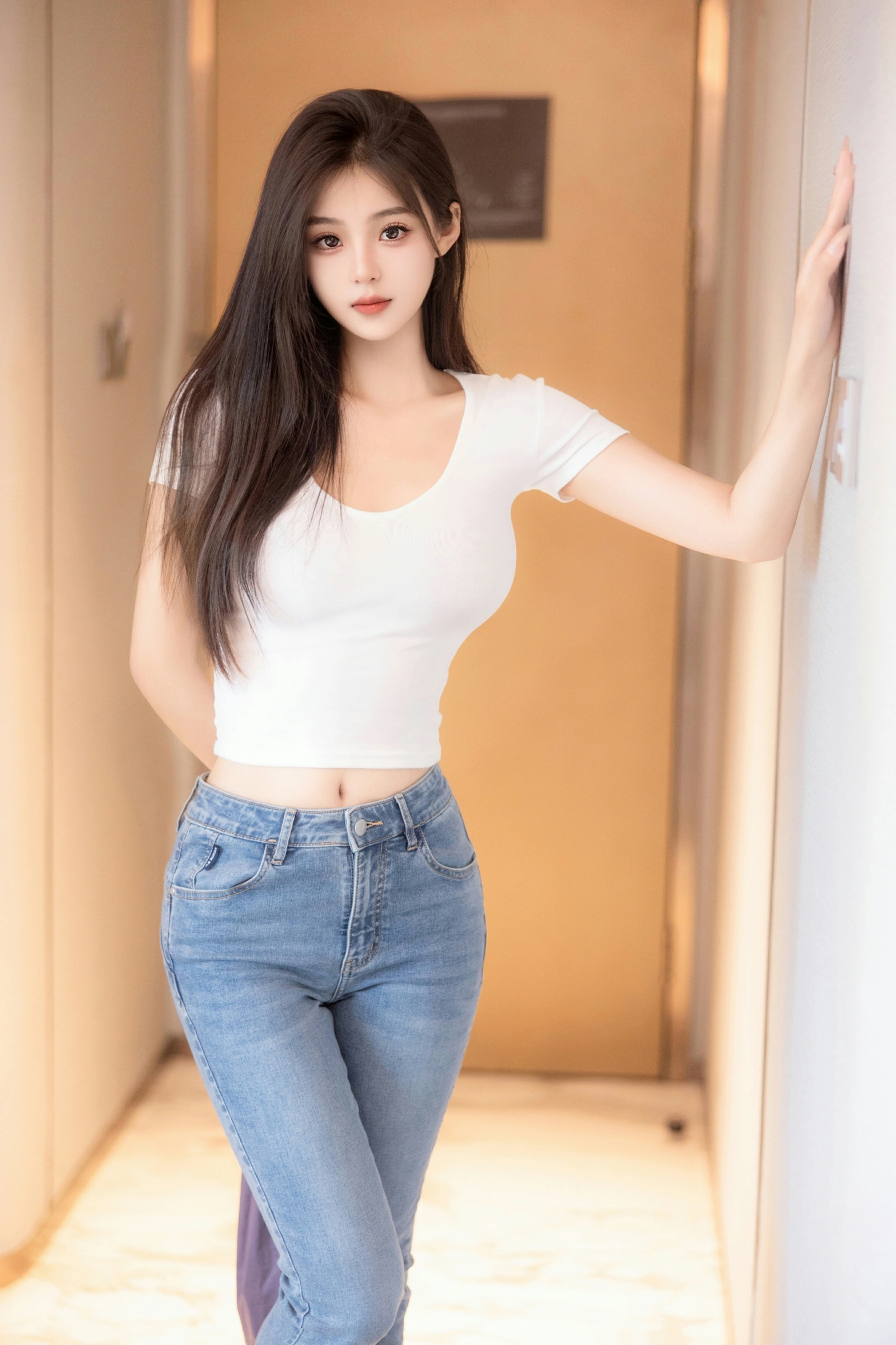 [秀人内购] 周周不吃香菜 诱人私拍福利 牛仔裤