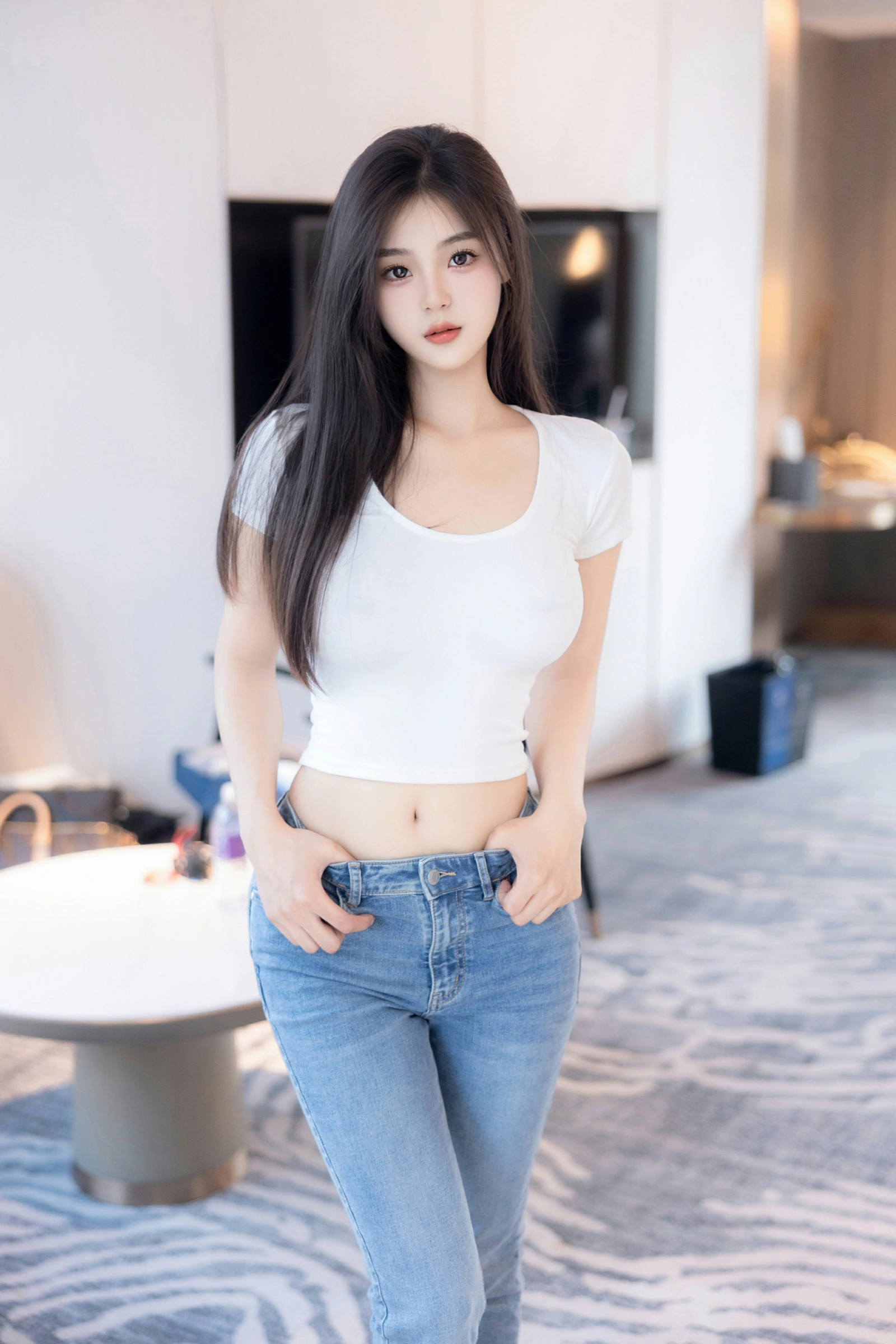 [秀人内购] 周周不吃香菜 诱人私拍福利 牛仔裤