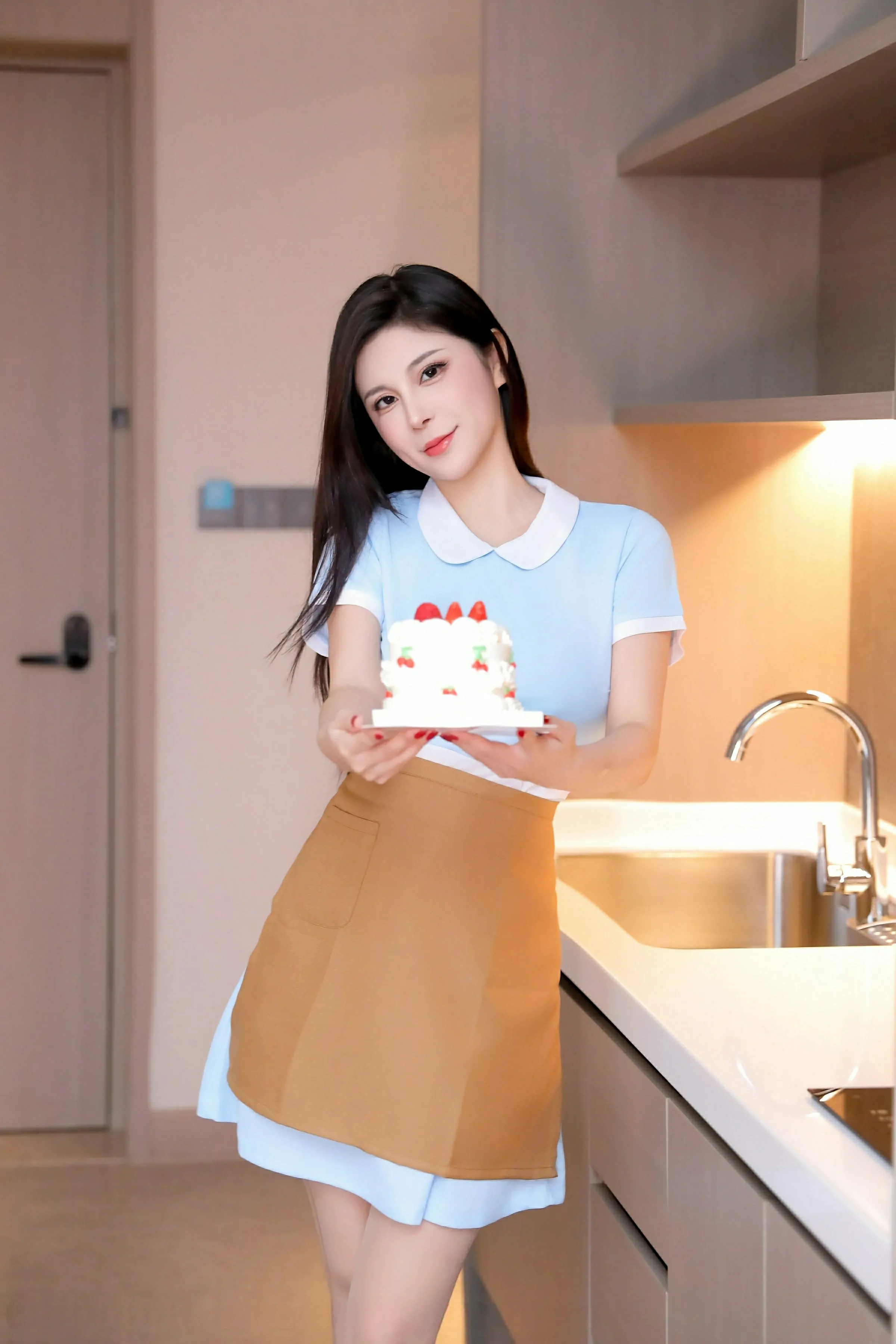 [XiuRen秀人网] 2025.03.17 No.10029 小蛮妖Yummy 蓝色连衣短裙 肉色丝袜 性感写真 [69+1P]
