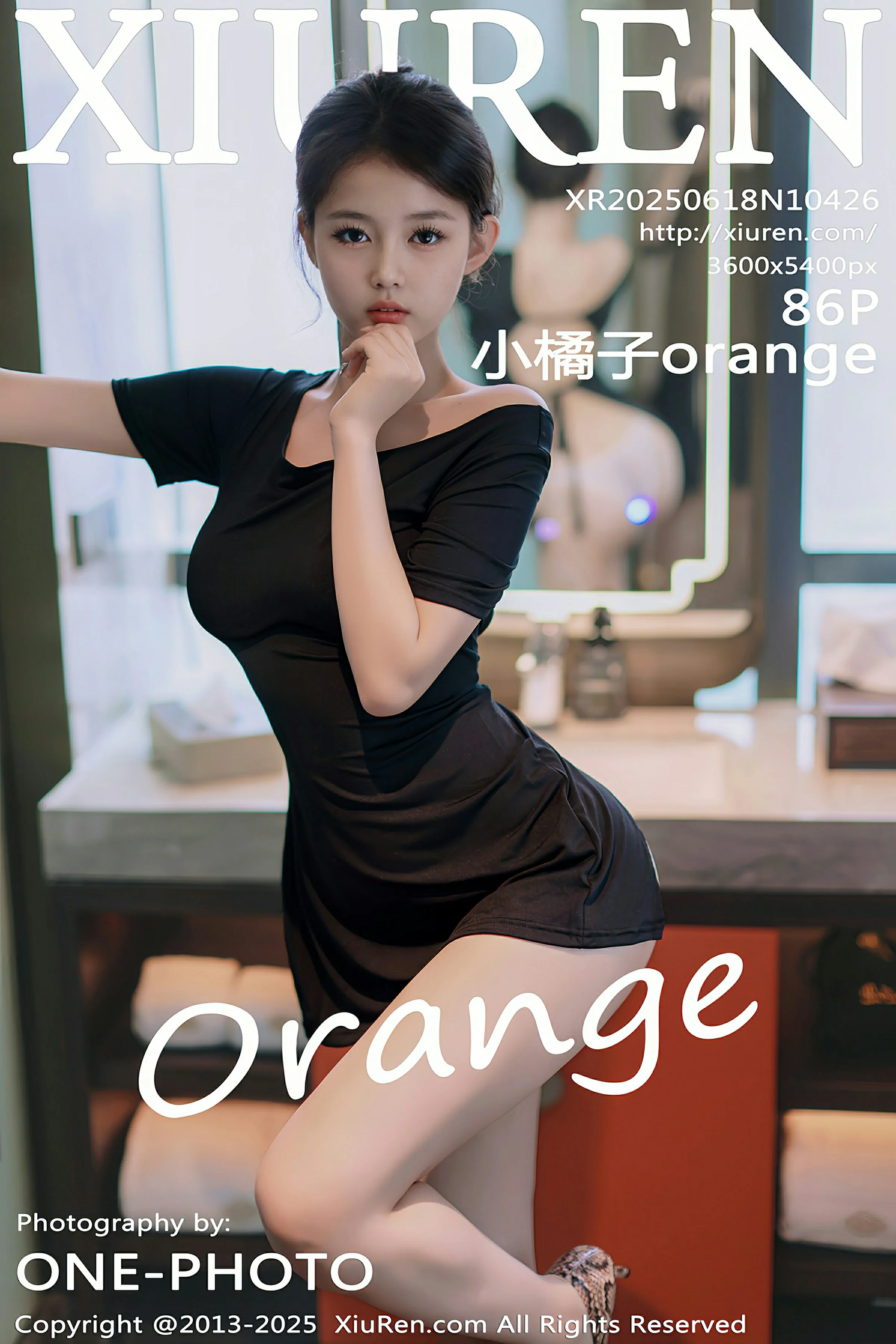 [XiuRen秀人网] 2025.06.18 No.10426 小橘子orange 黑色连衣短裙 性感写真 [86+1P]