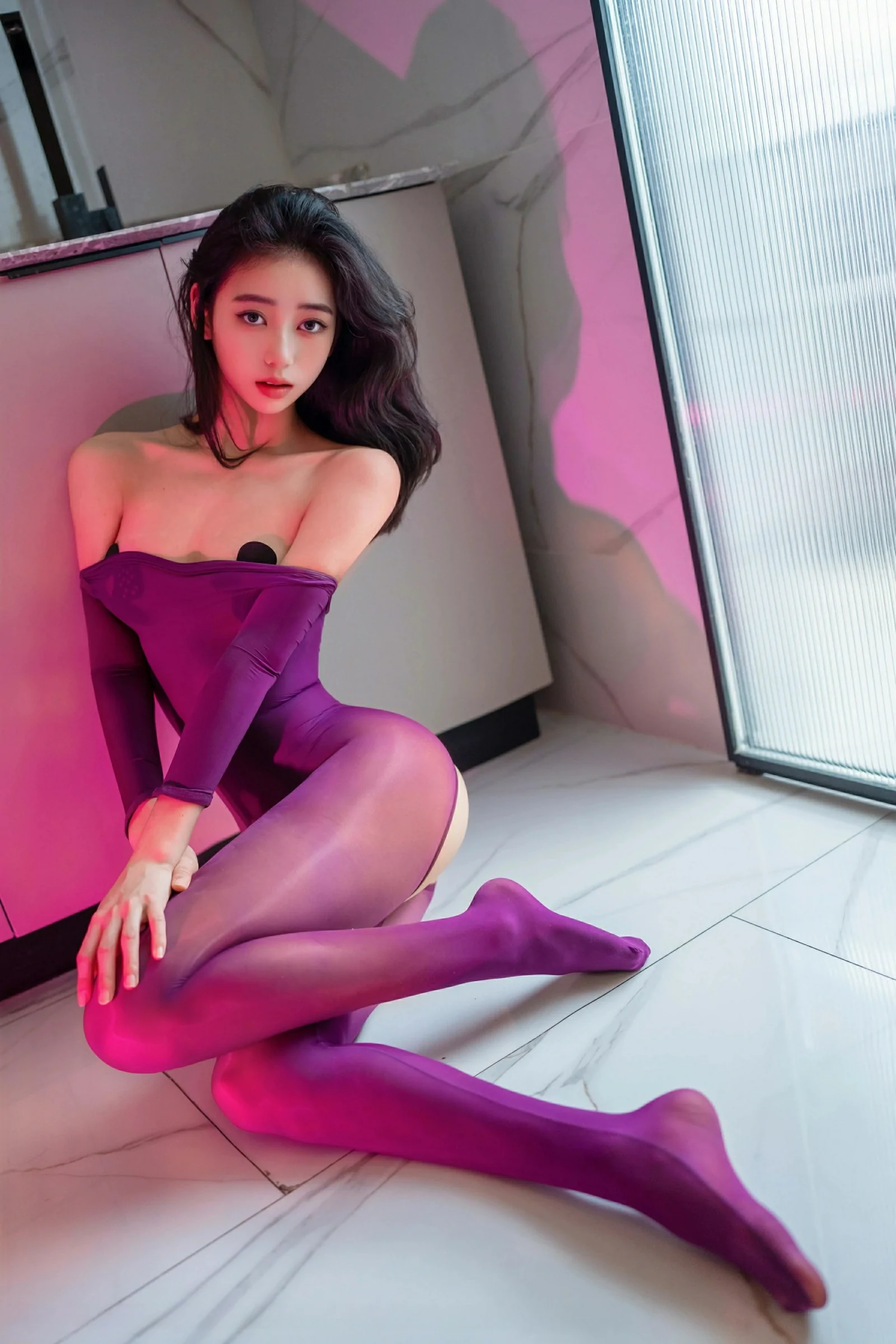 [XINGYAN星颜社] 2025.07.02 VOL.363 时安安 紫色连体丝袜 性感写真 [81+1P]