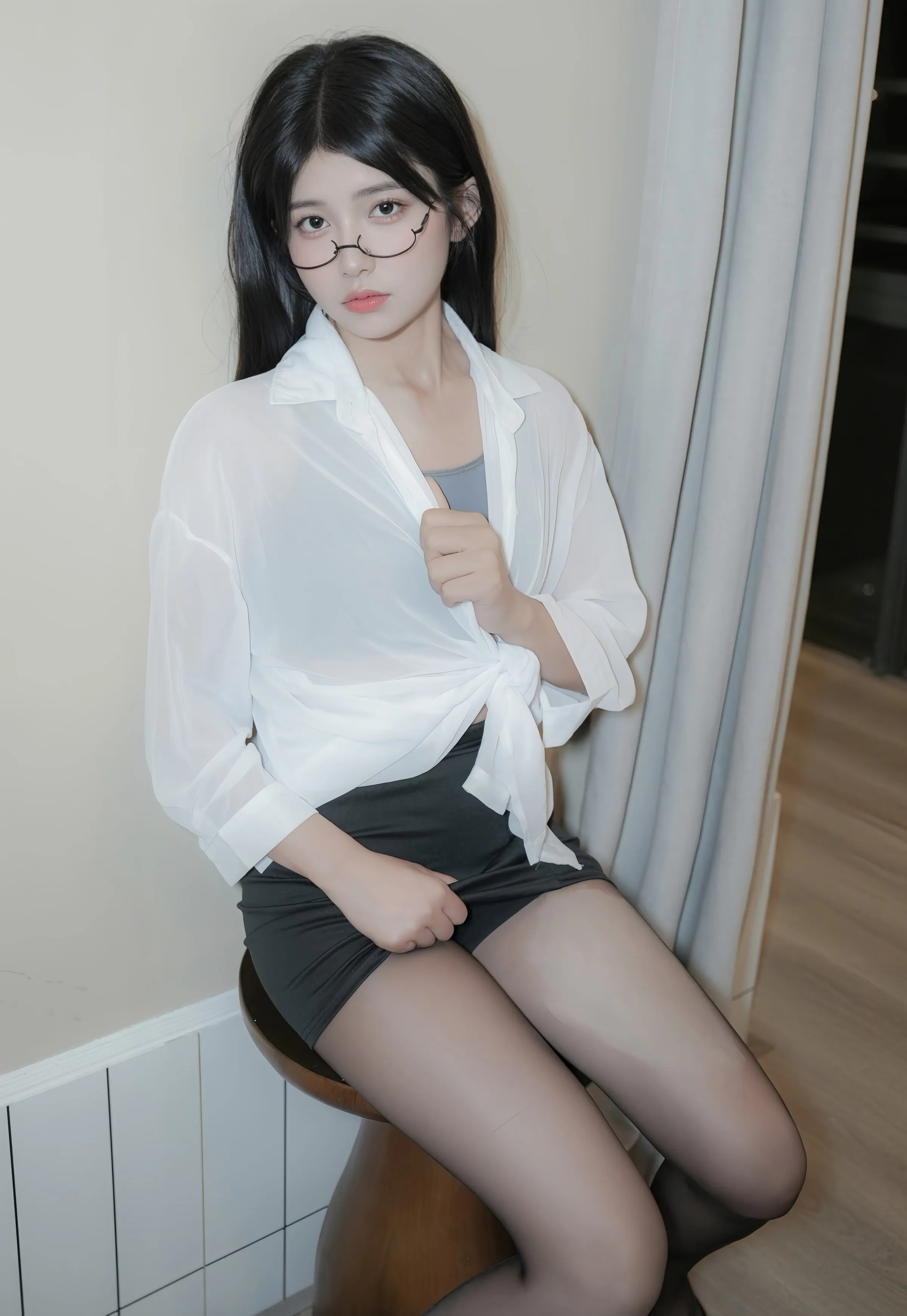 [XiuRen秀人网] 2025.07.30 No.10601 美少女@ 白色衬衫 魅惑黑丝 性感写真 [51+1P]
