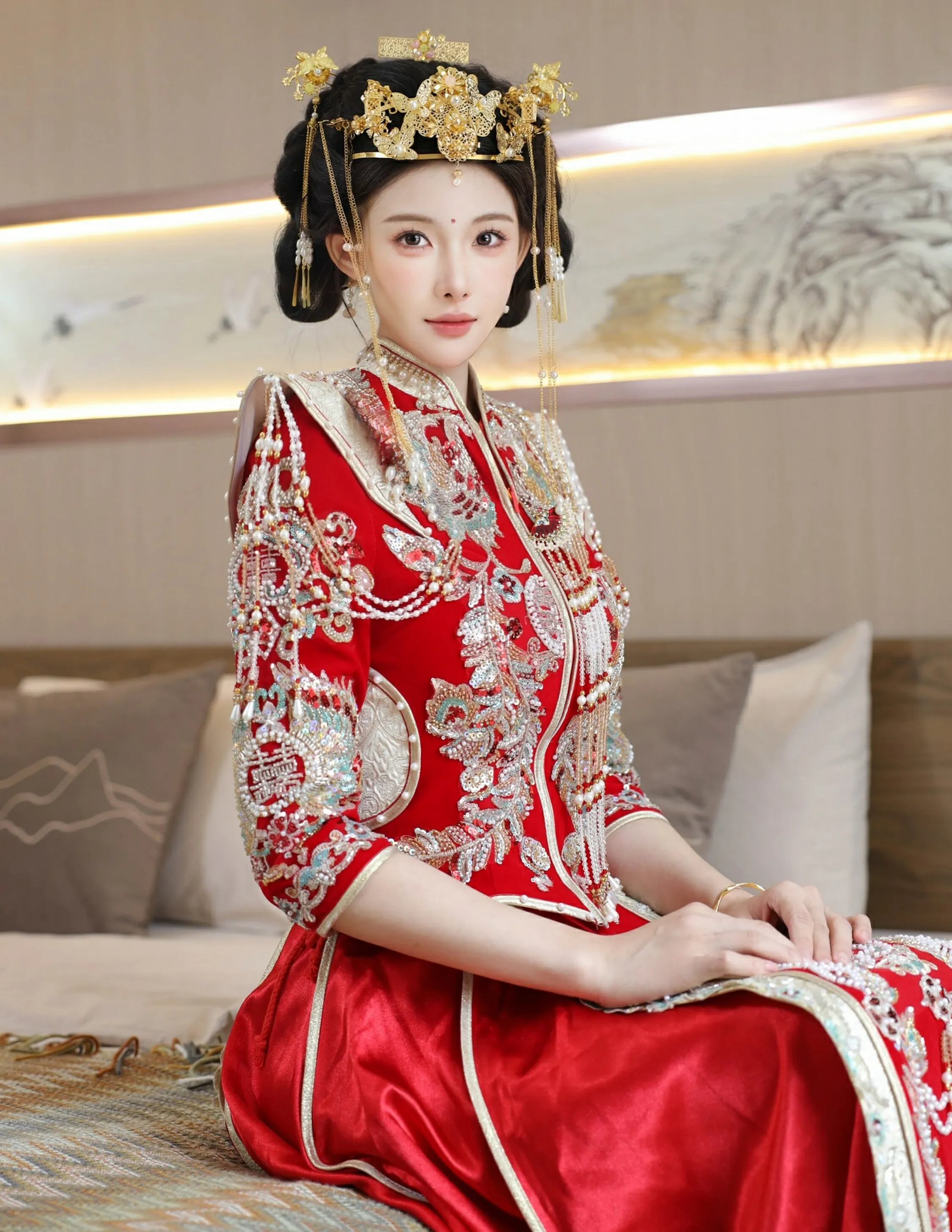 [XiuRen秀人网] 2025.09.08 No.10742 梨霜儿 红色新娘服饰 肉色丝袜 性感写真 [84+1P]