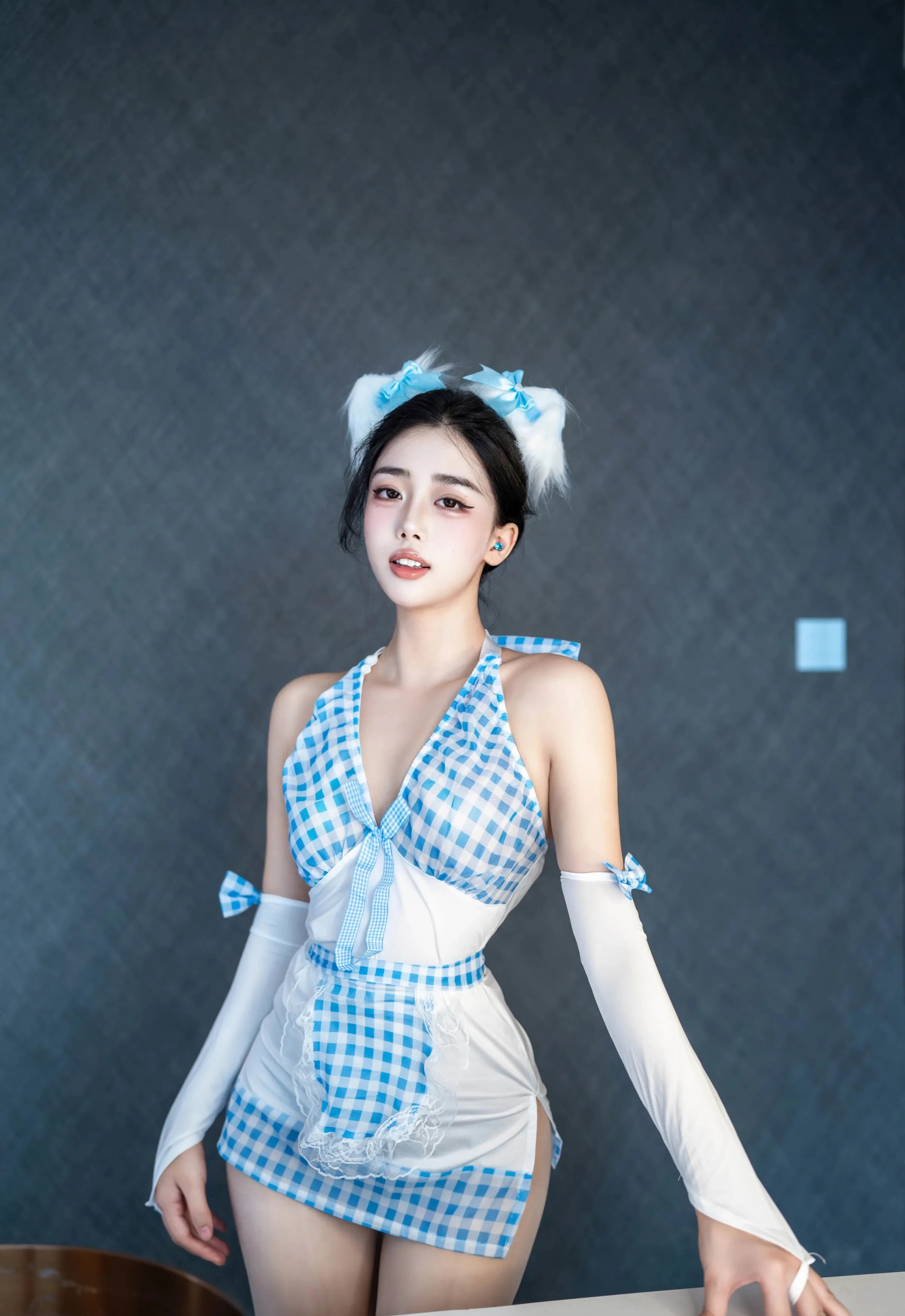 [XINGYAN星颜社] 2025.09.16 VOL.399 阮福福 蓝色格子裙 白色丝袜 性感写真 [66+1P]