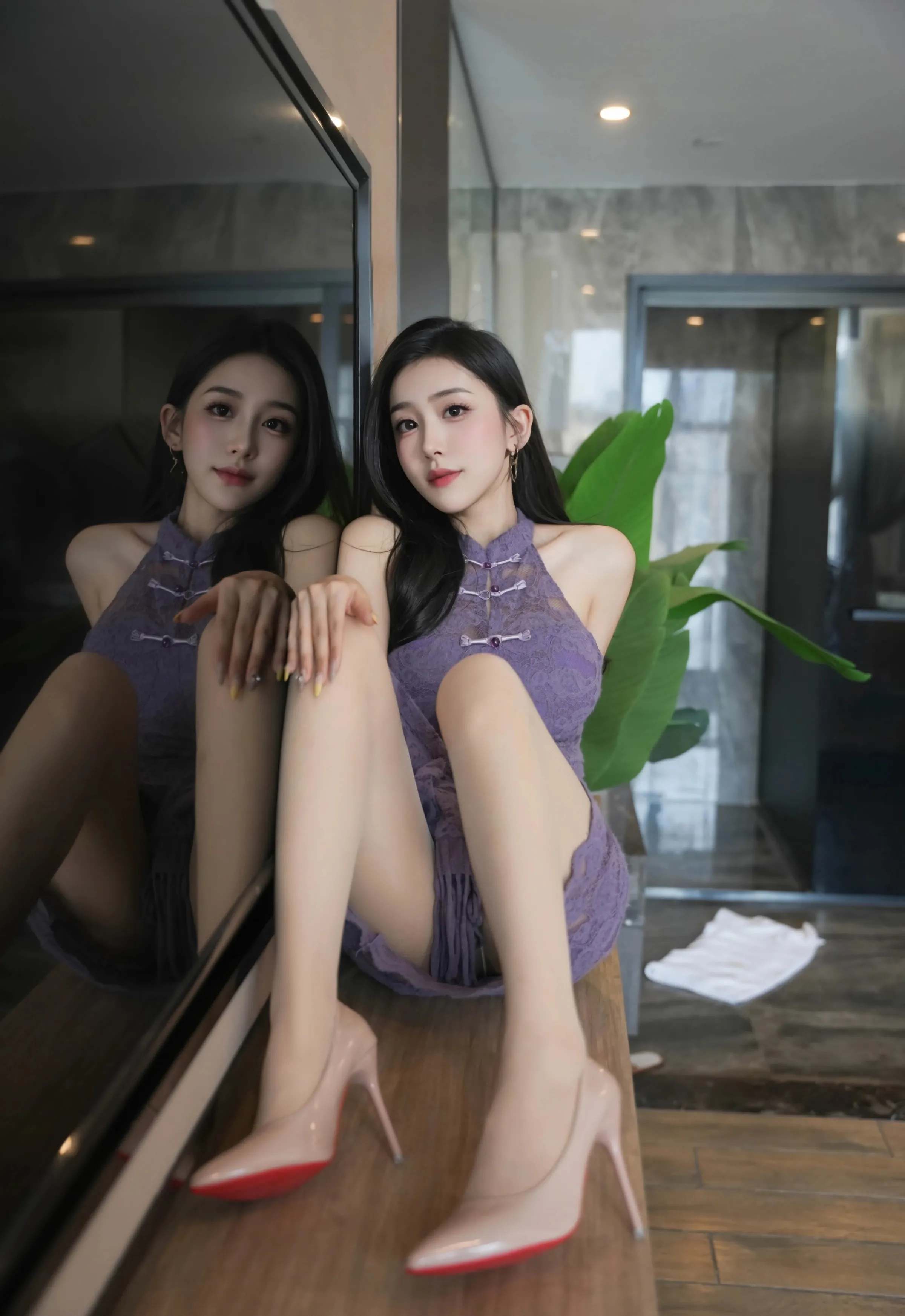 [XiuRen秀人网] 2025.09.24 No.10801 小阿娇Gill 紫色连衣裙 白色丝袜 性感写真 [70+1P]