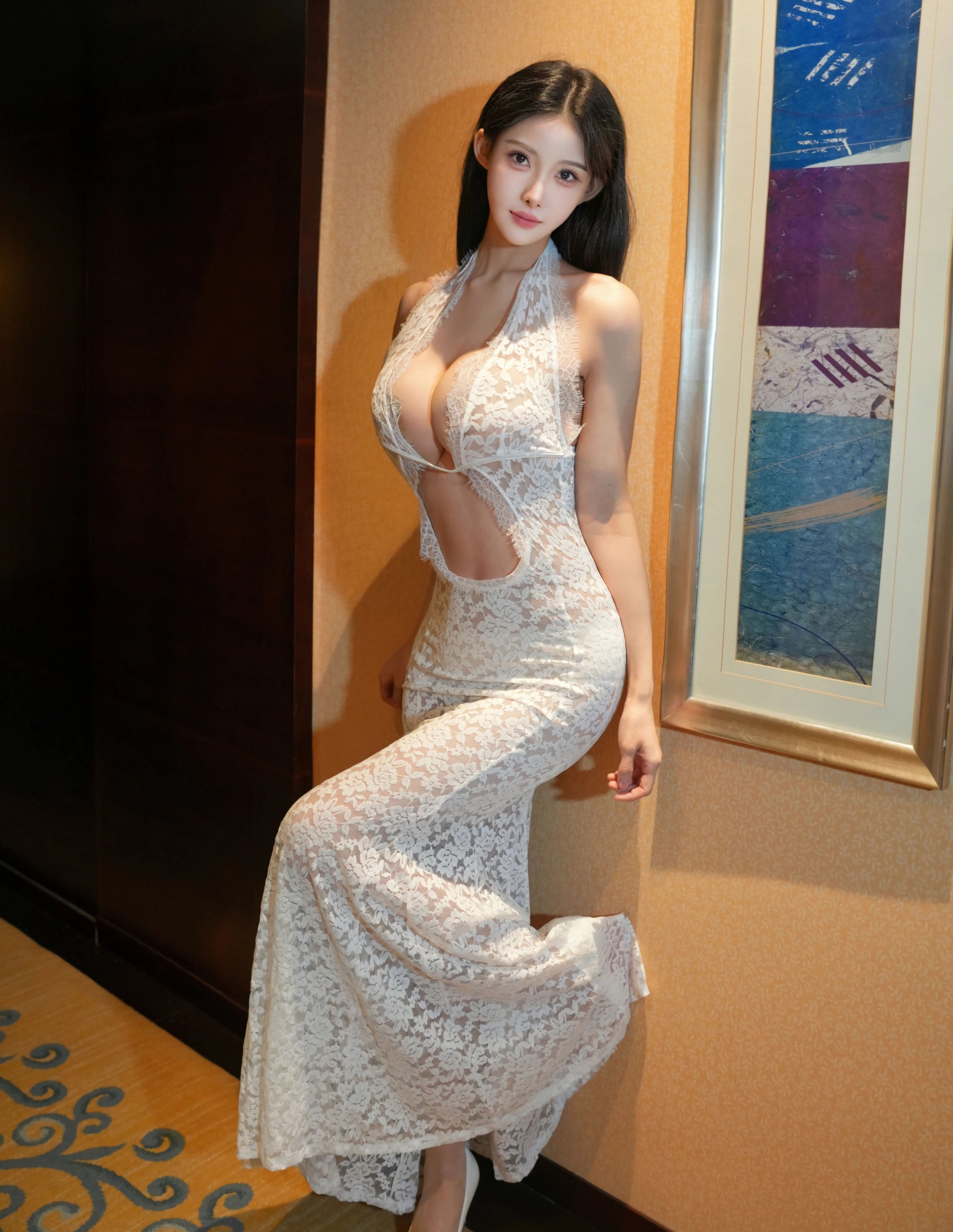 [XiuRen秀人网] 2025.10.27 No.10915 梨霜儿 白色蕾丝长裙 性感写真 [73+1P]