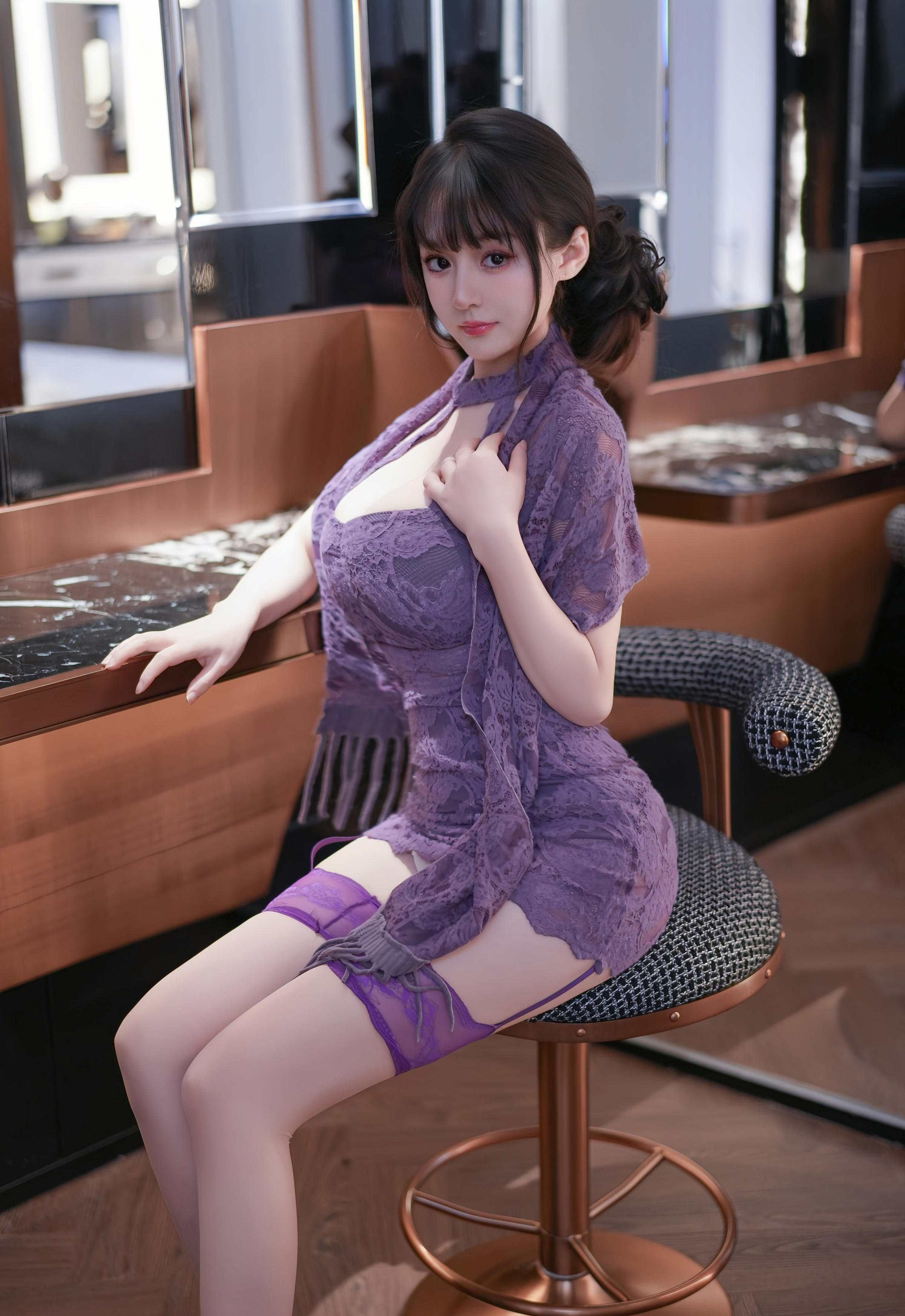 [XiuRen秀人网] 2025.12.02 No.11057 沈南汐RuRu 紫色连衣短裙 紫色丝袜 性感写真 [72+1P]