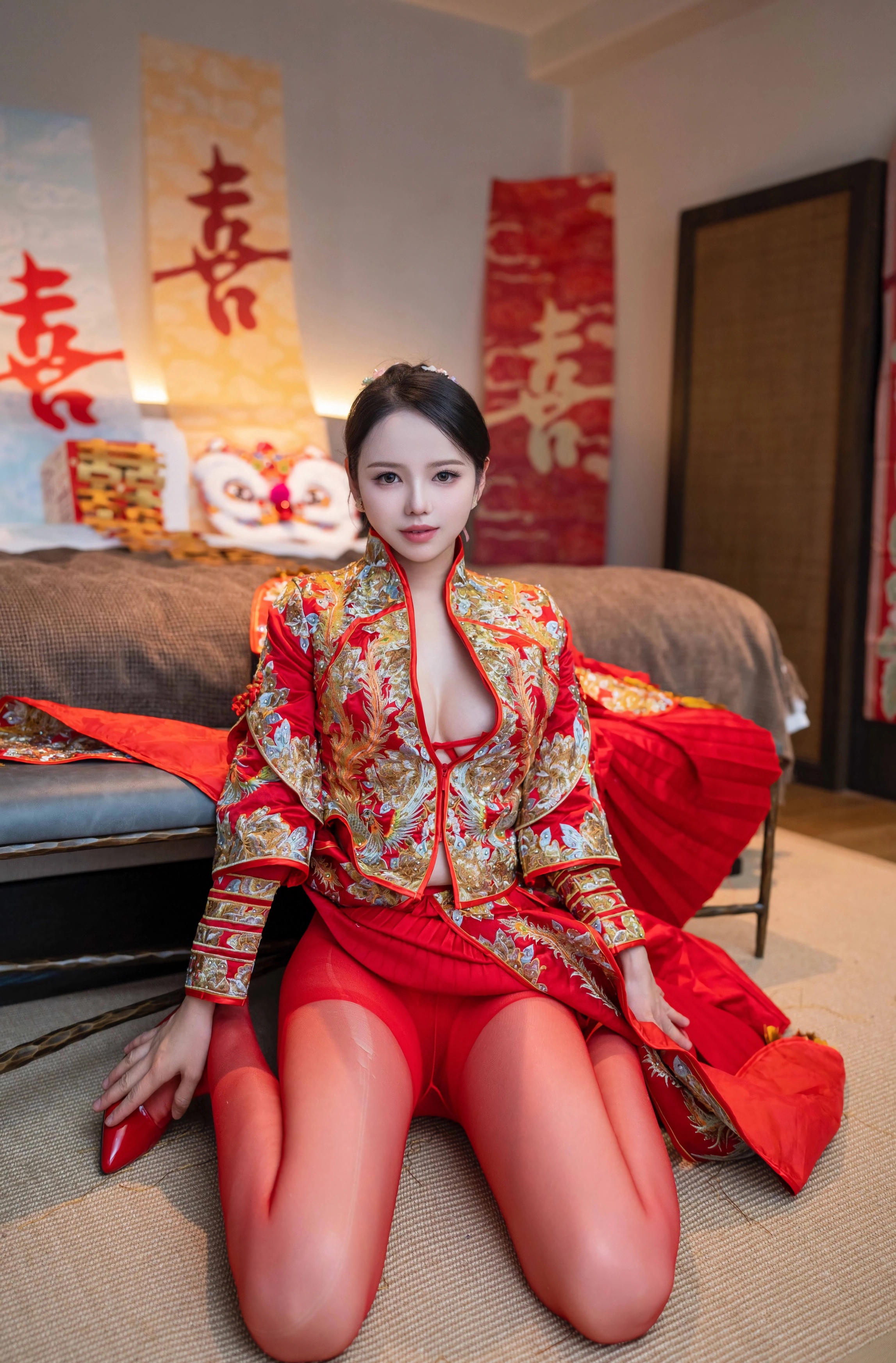 [XINGYAN星颜社] 2025.12.03 VOL.438 大美妞儿 红色新娘服饰 性感写真 [61+1P]