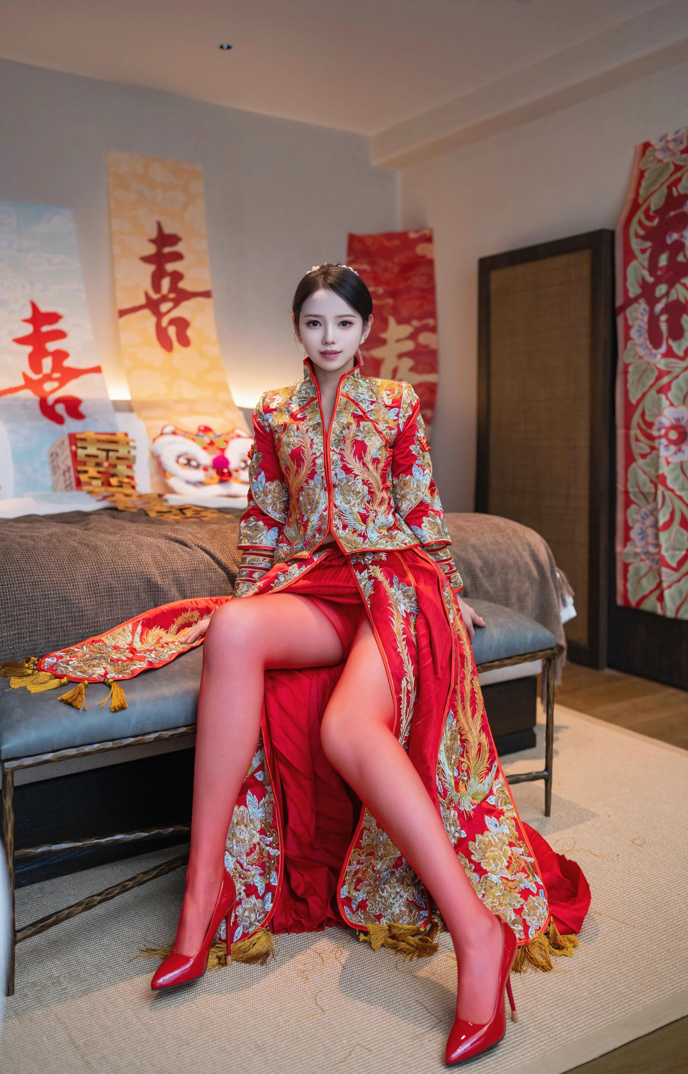 [XINGYAN星颜社] 2025.12.03 VOL.438 大美妞儿 红色新娘服饰 性感写真 [61+1P]