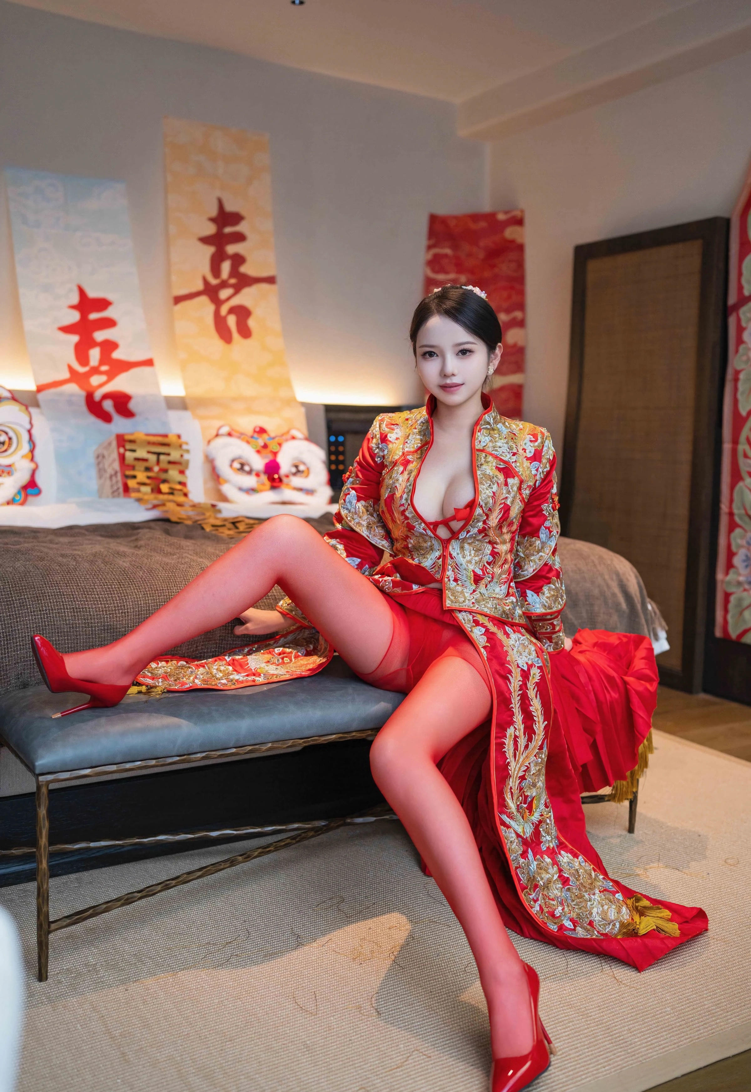 [XINGYAN星颜社] 2025.12.03 VOL.438 大美妞儿 红色新娘服饰 性感写真 [61+1P]