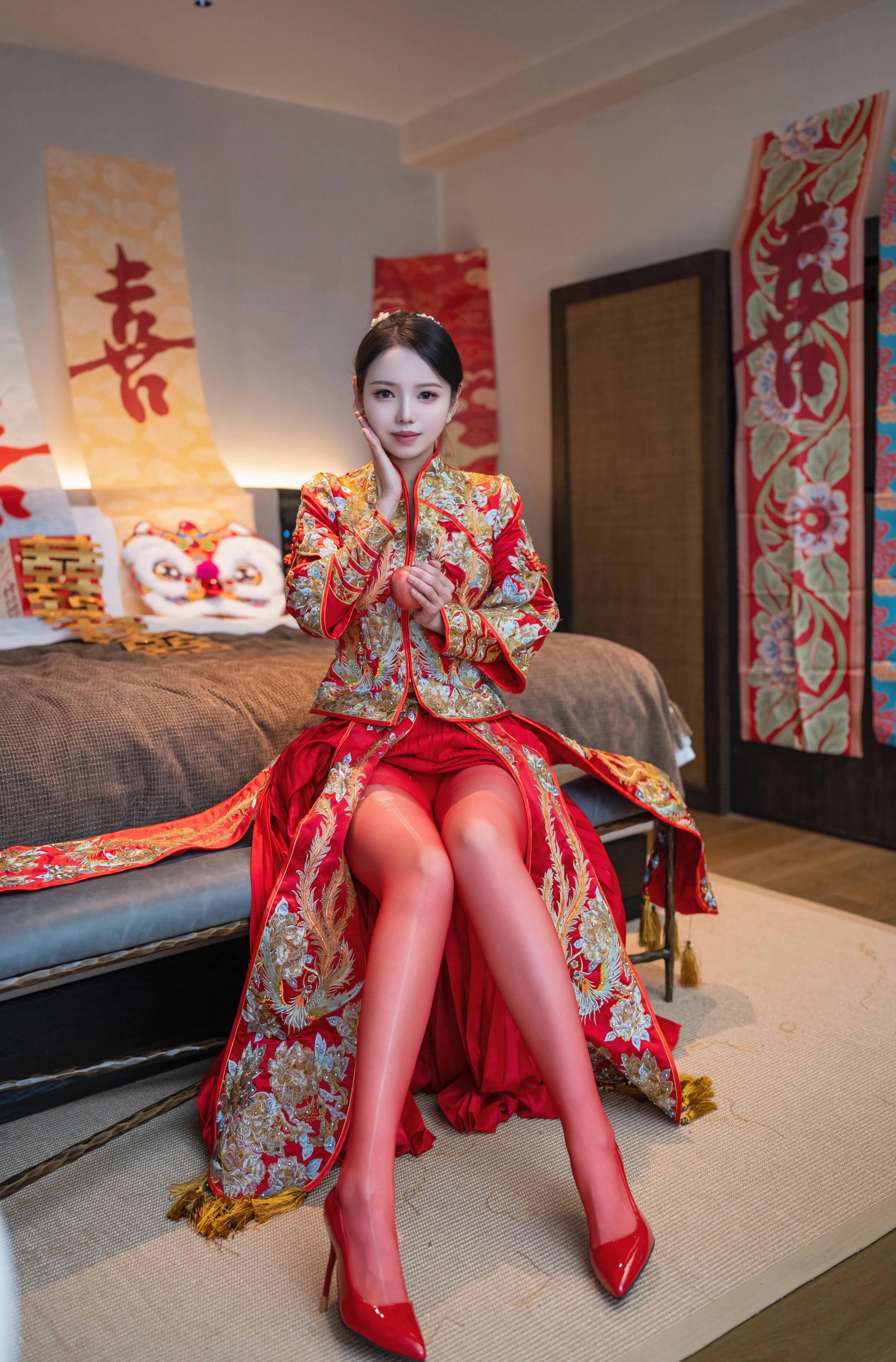 [XINGYAN星颜社] 2025.12.03 VOL.438 大美妞儿 红色新娘服饰 性感写真 [61+1P]