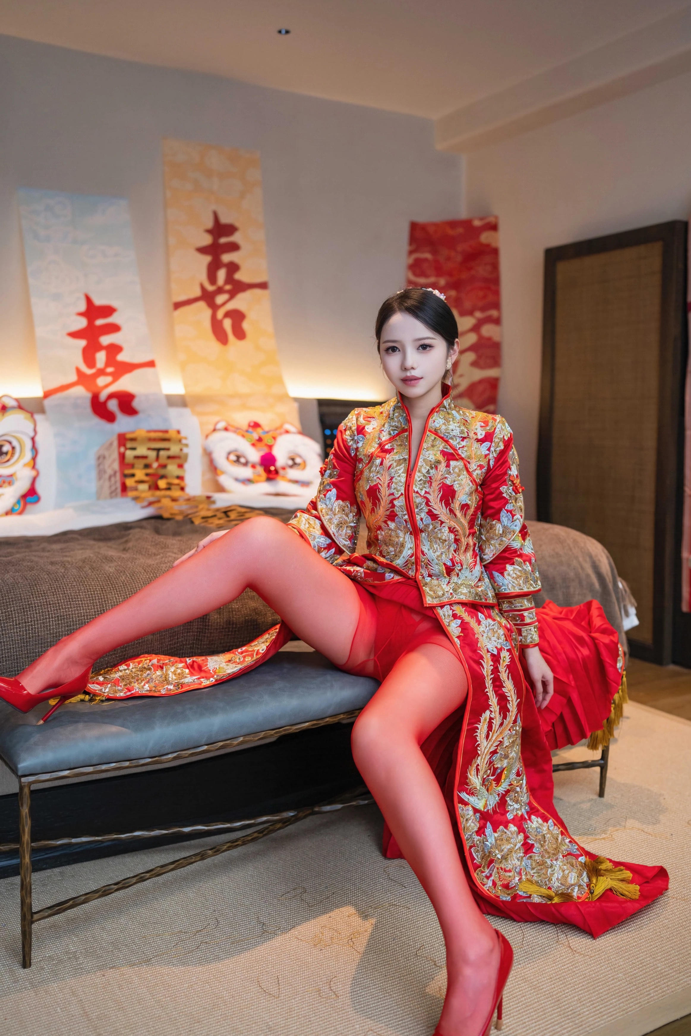 [XINGYAN星颜社] 2025.12.03 VOL.438 大美妞儿 红色新娘服饰 性感写真 [61+1P]