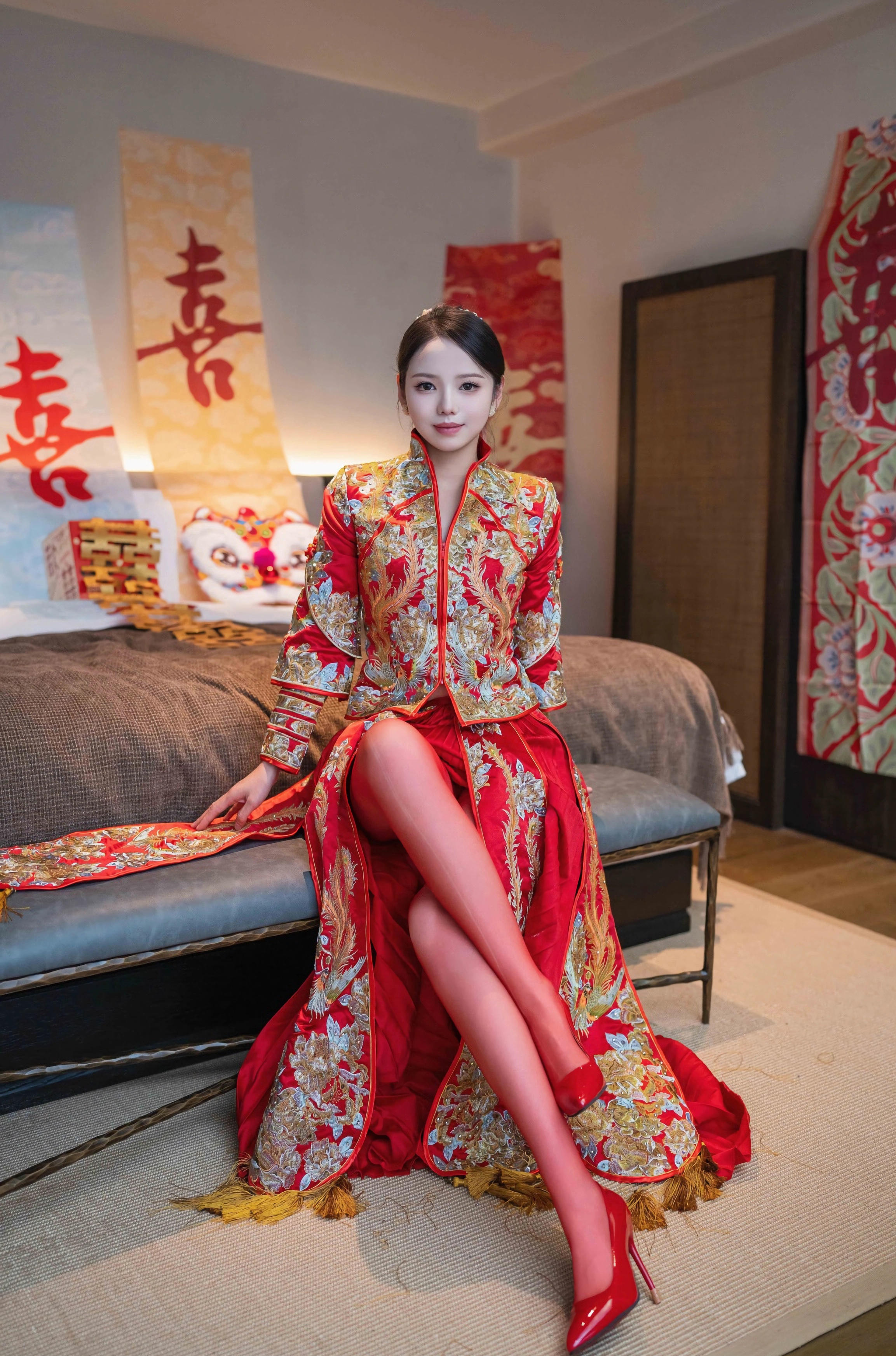 [XINGYAN星颜社] 2025.12.03 VOL.438 大美妞儿 红色新娘服饰 性感写真 [61+1P]