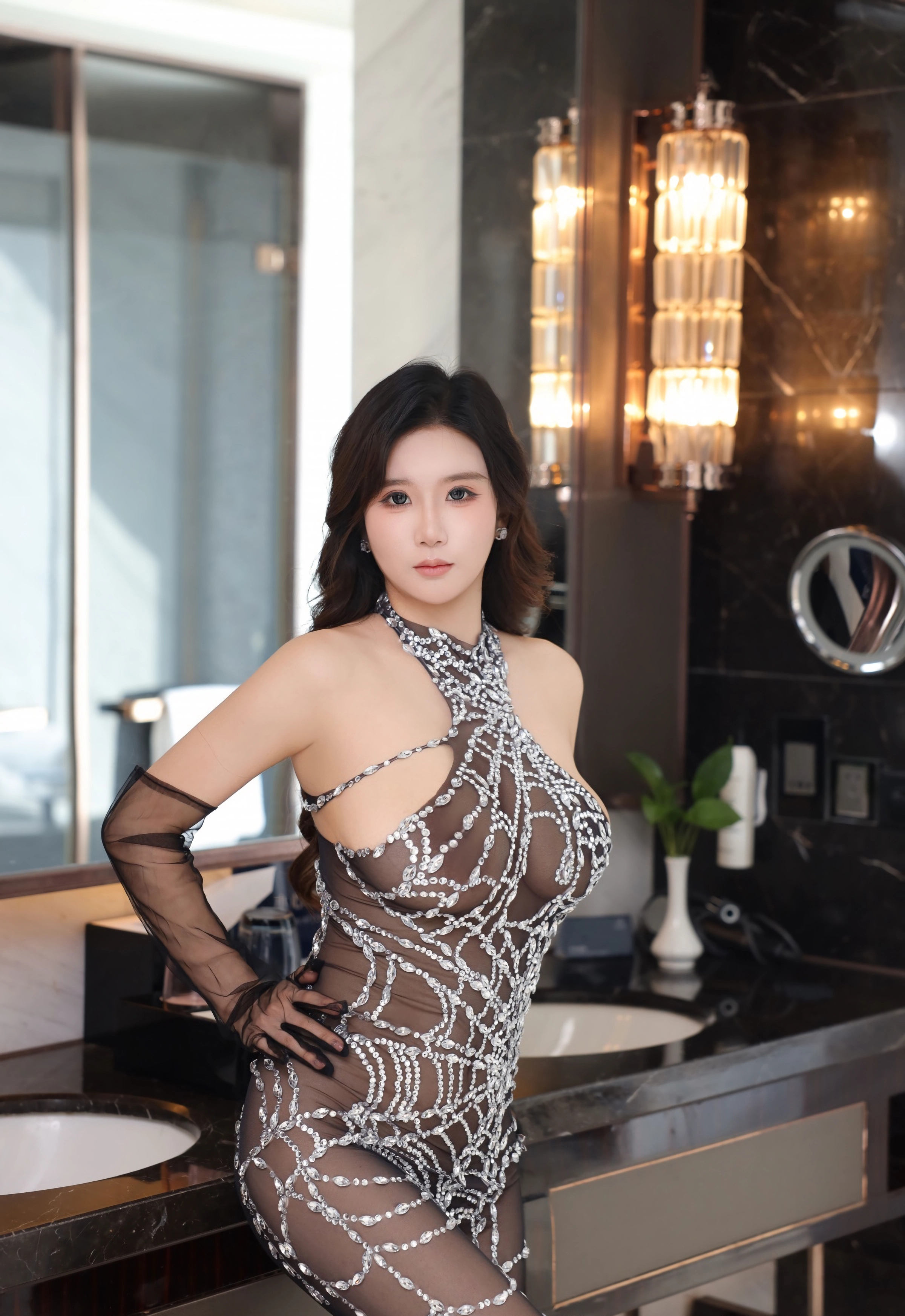 [XiuRen秀人网] 2025.12.05 No.11076 小肉肉咪 黑色连体丝袜 性感写真 [75+1P]