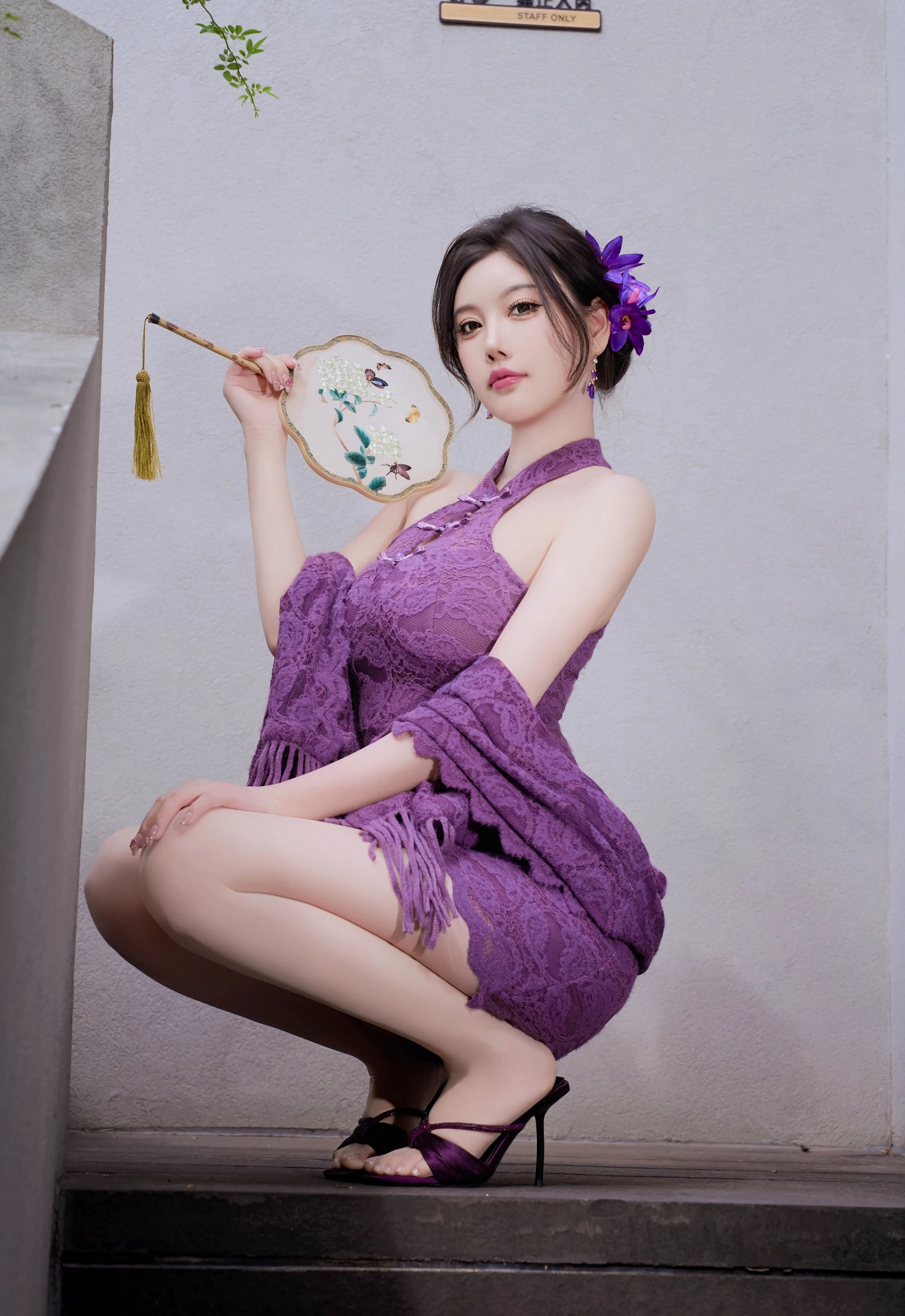 [XiuRen秀人网] 2025.12.31 No.11187 杨晨晨 紫色连衣短裙 诱人肉色丝袜 性感写真 [70+1P]