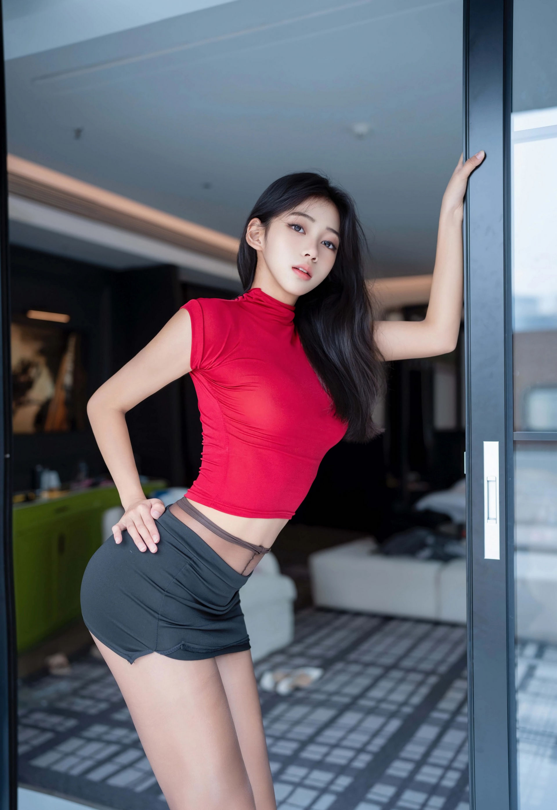 [XINGYAN星颜社] 2026.01.08 VOL.455 时安安 红色T恤 魅惑黑丝 性感写真 [76+1P]