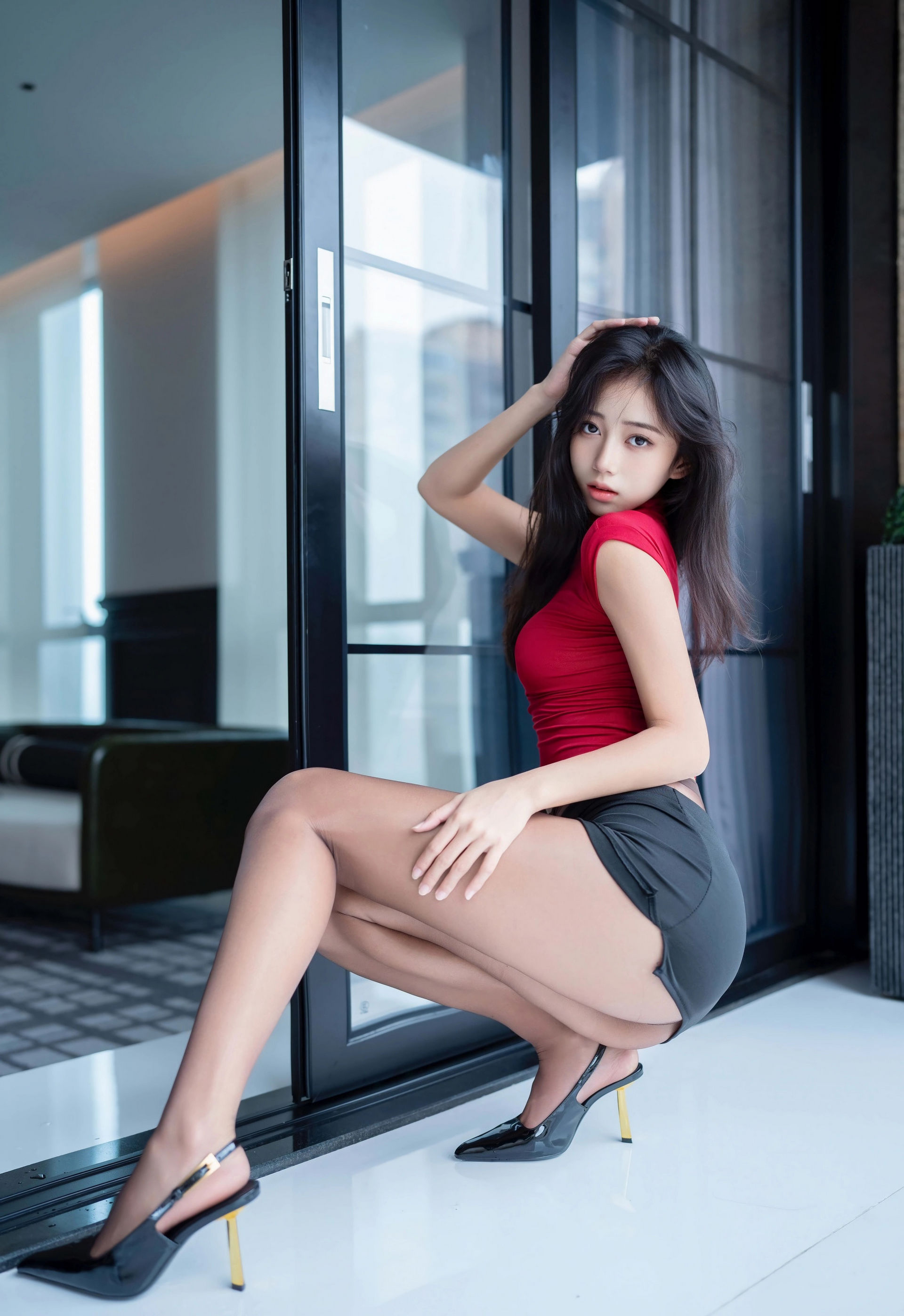 [XINGYAN星颜社] 2026.01.08 VOL.455 时安安 红色T恤 魅惑黑丝 性感写真 [76+1P]