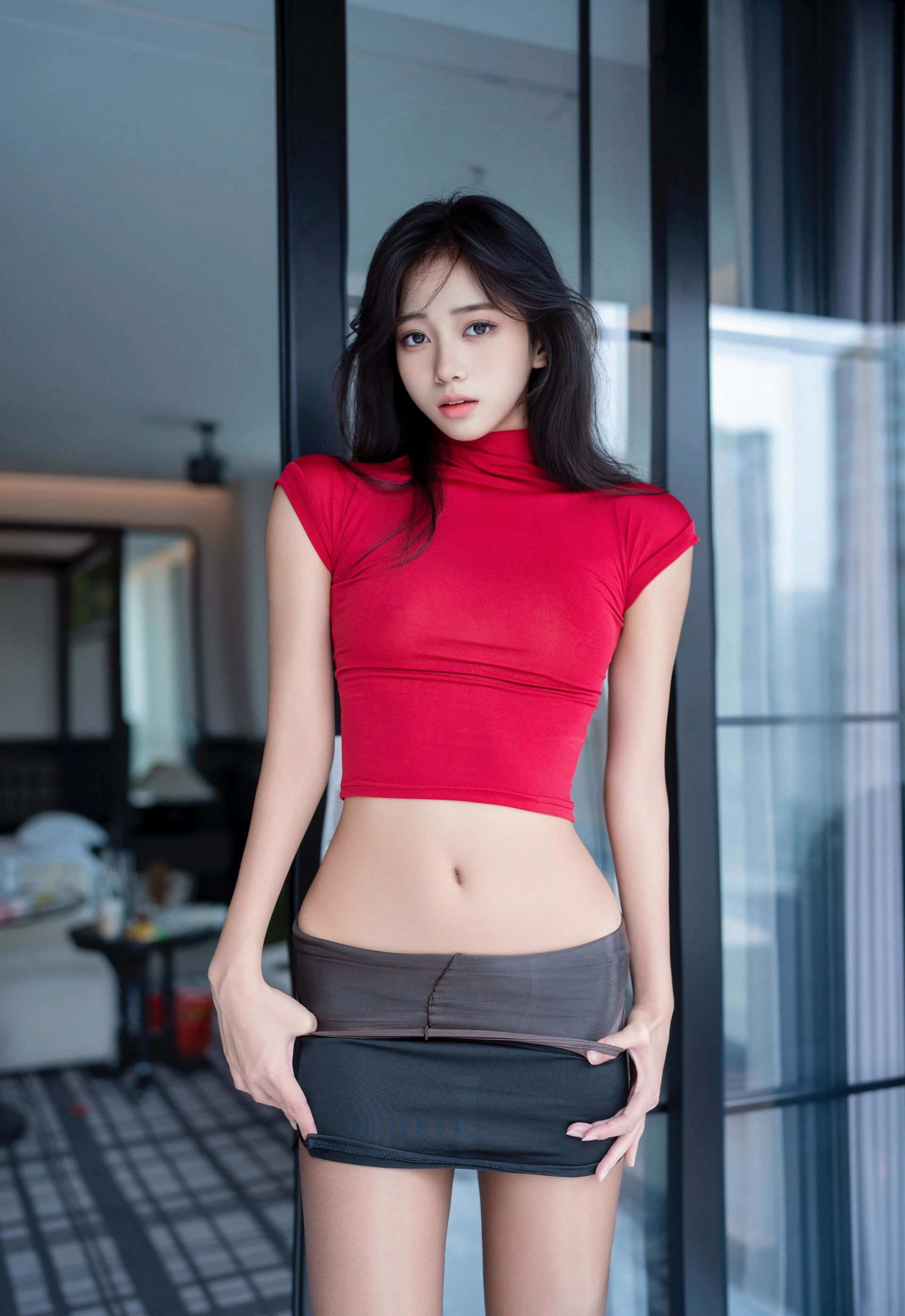 [XINGYAN星颜社] 2026.01.08 VOL.455 时安安 红色T恤 魅惑黑丝 性感写真 [76+1P]