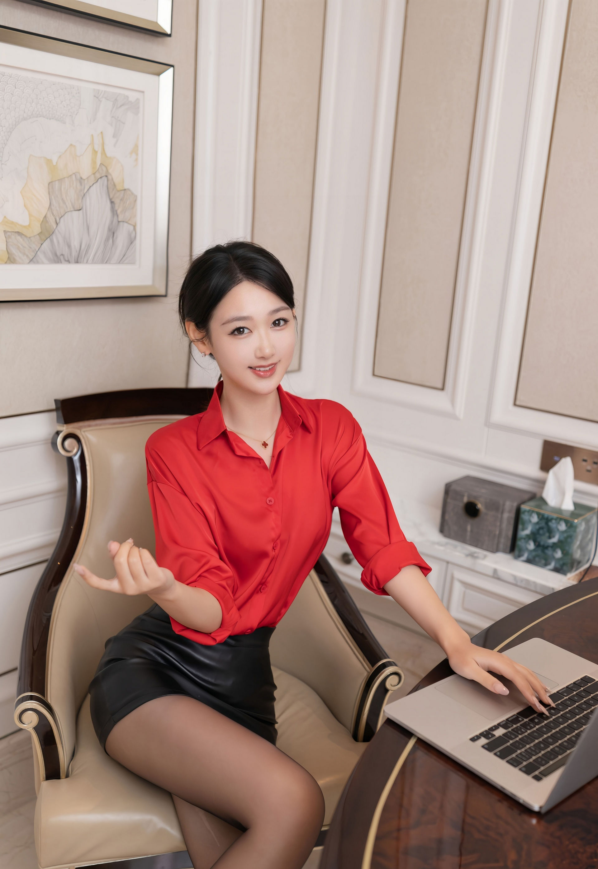 [XiuRen秀人网] 2026.01.19 No.11249 唐安琪 性感红色OL服饰 魅惑黑丝 珠海旅拍写真 [80+1P]