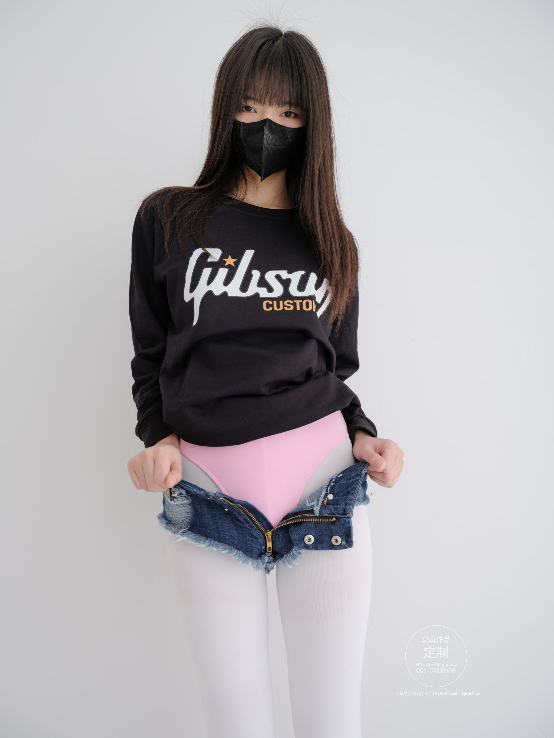 紧急企划 EX-001 见希w 白丝牛仔短裤 [79P]