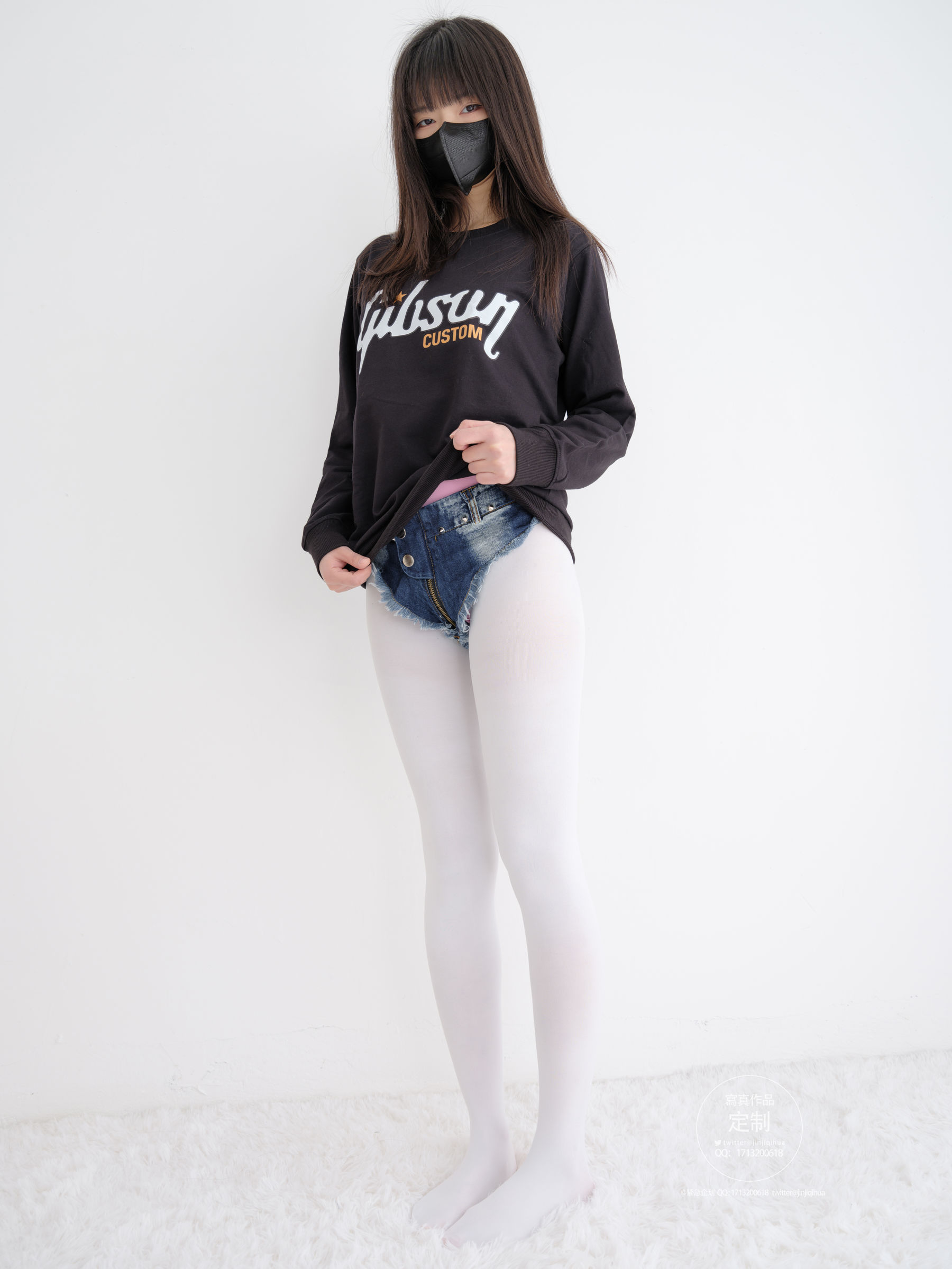 紧急企划 EX-001 见希w 白丝牛仔短裤 [79P]