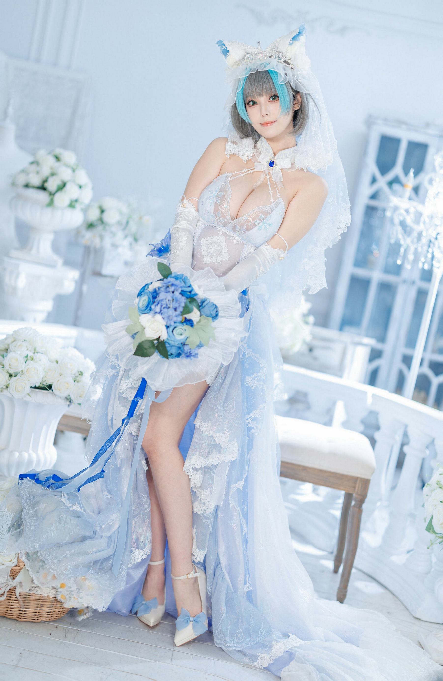 [COSPLAY]蜜汁猫裘 – 柴郡花嫁 [128P]