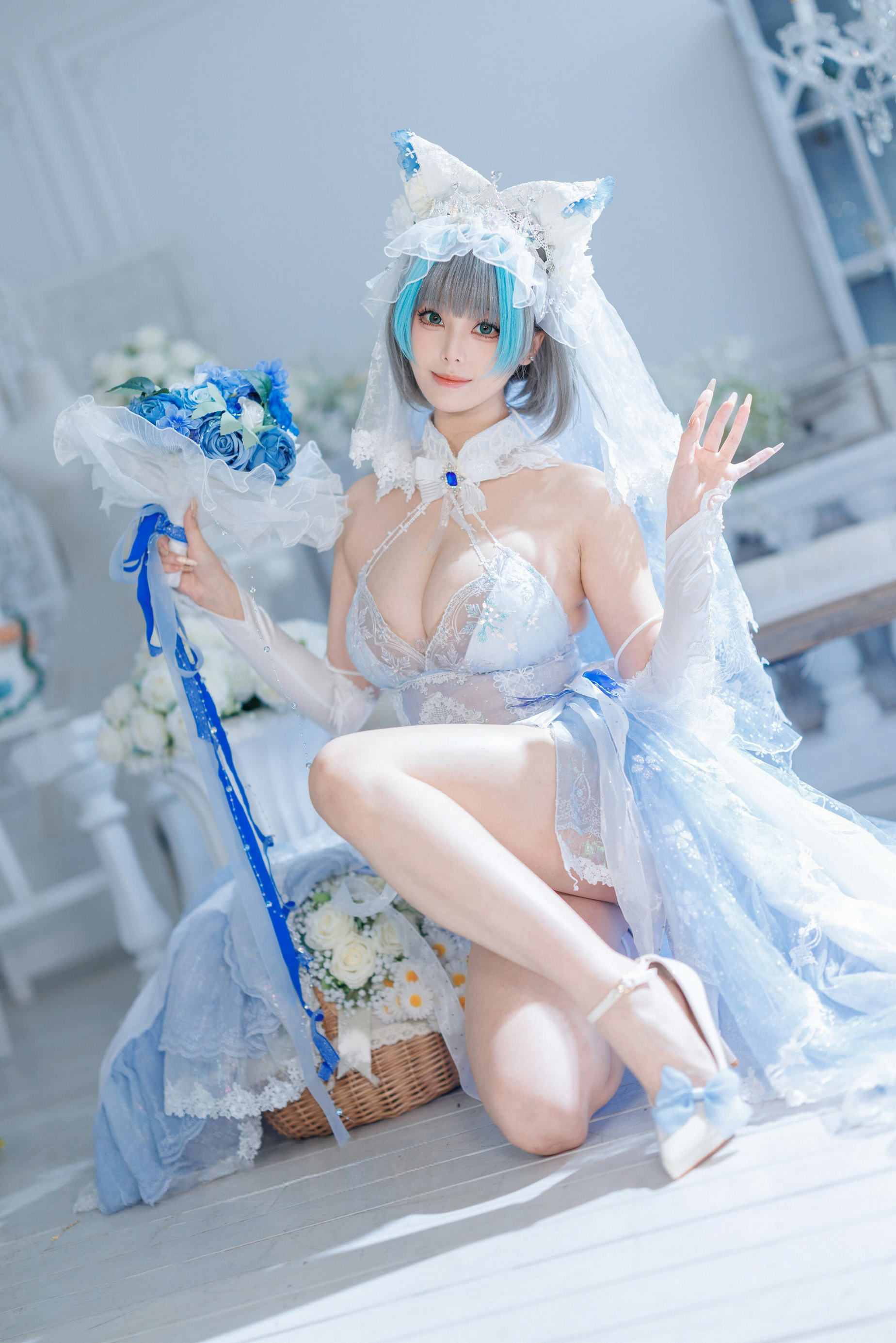 [COSPLAY]蜜汁猫裘 – 柴郡花嫁 [128P]