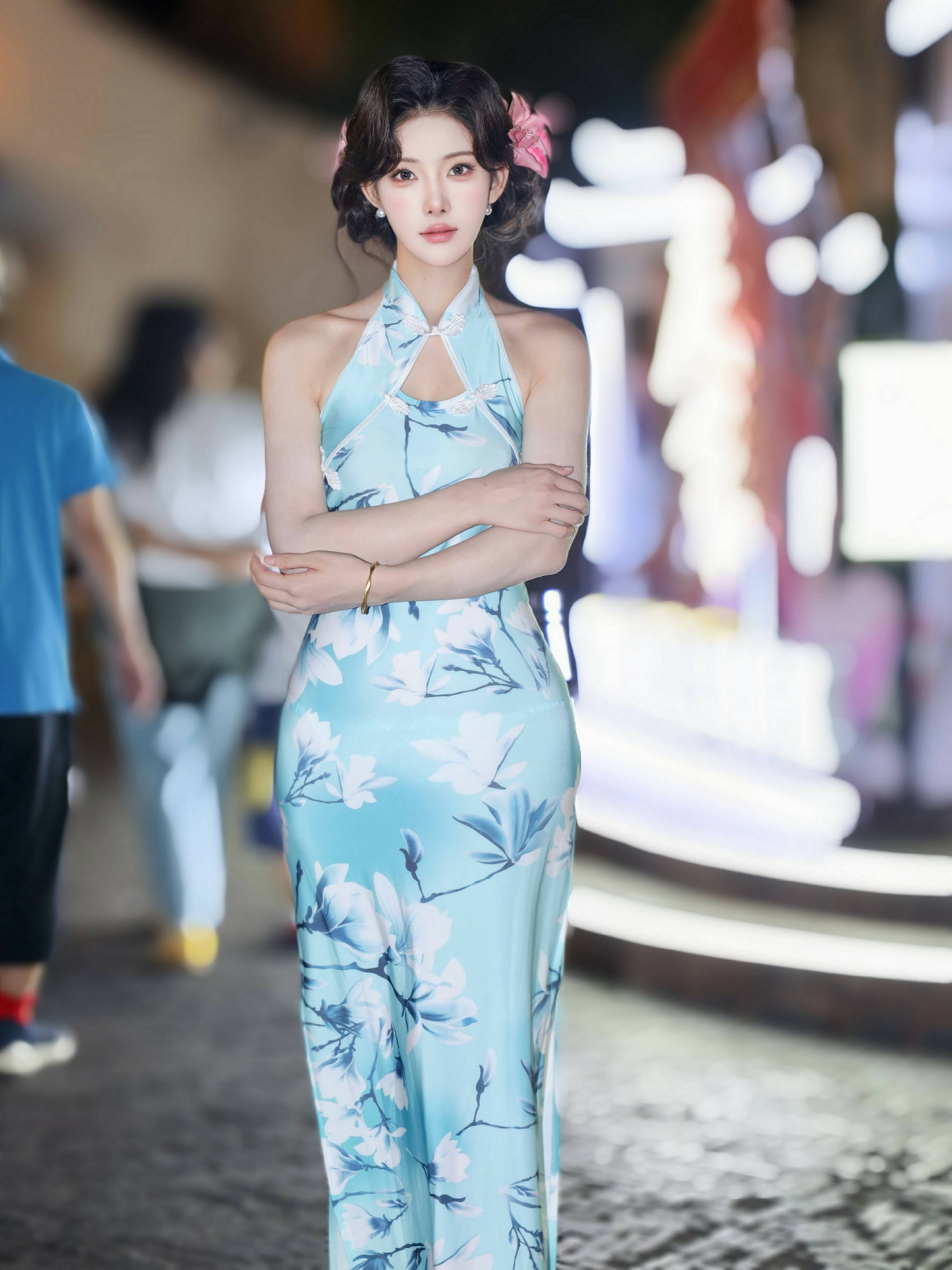 [秀人内购] 梨霜儿 诱人私拍福利 青色旗袍