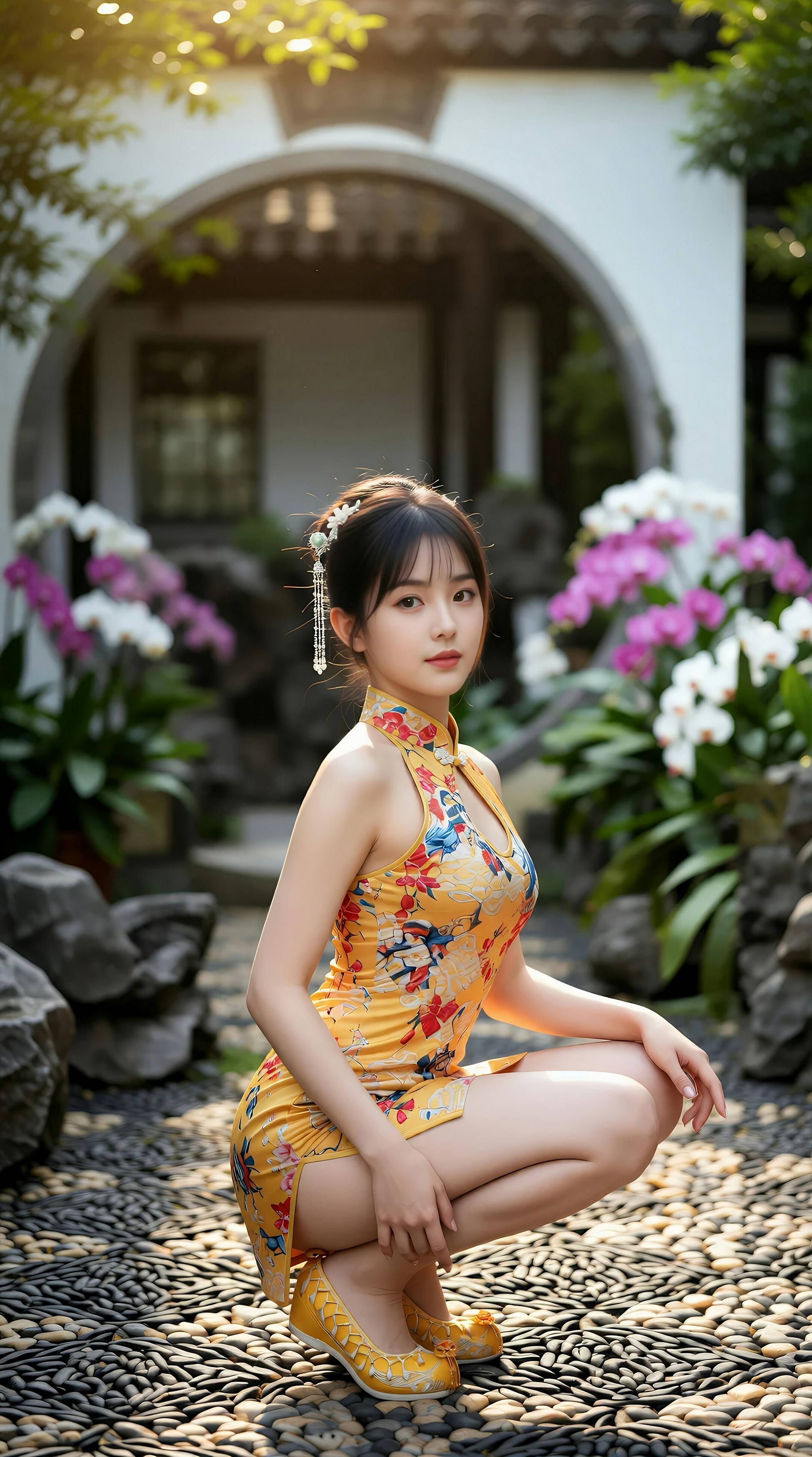 [AiGirl] 茗灵儿 黄色旗袍 [77P]