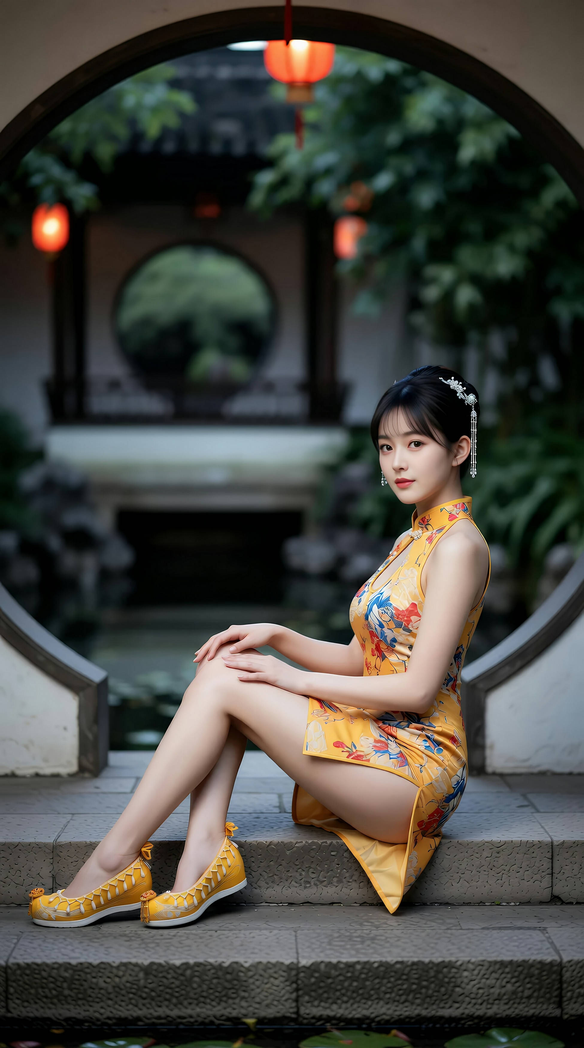 [AiGirl] 茗灵儿 黄色旗袍 [77P]