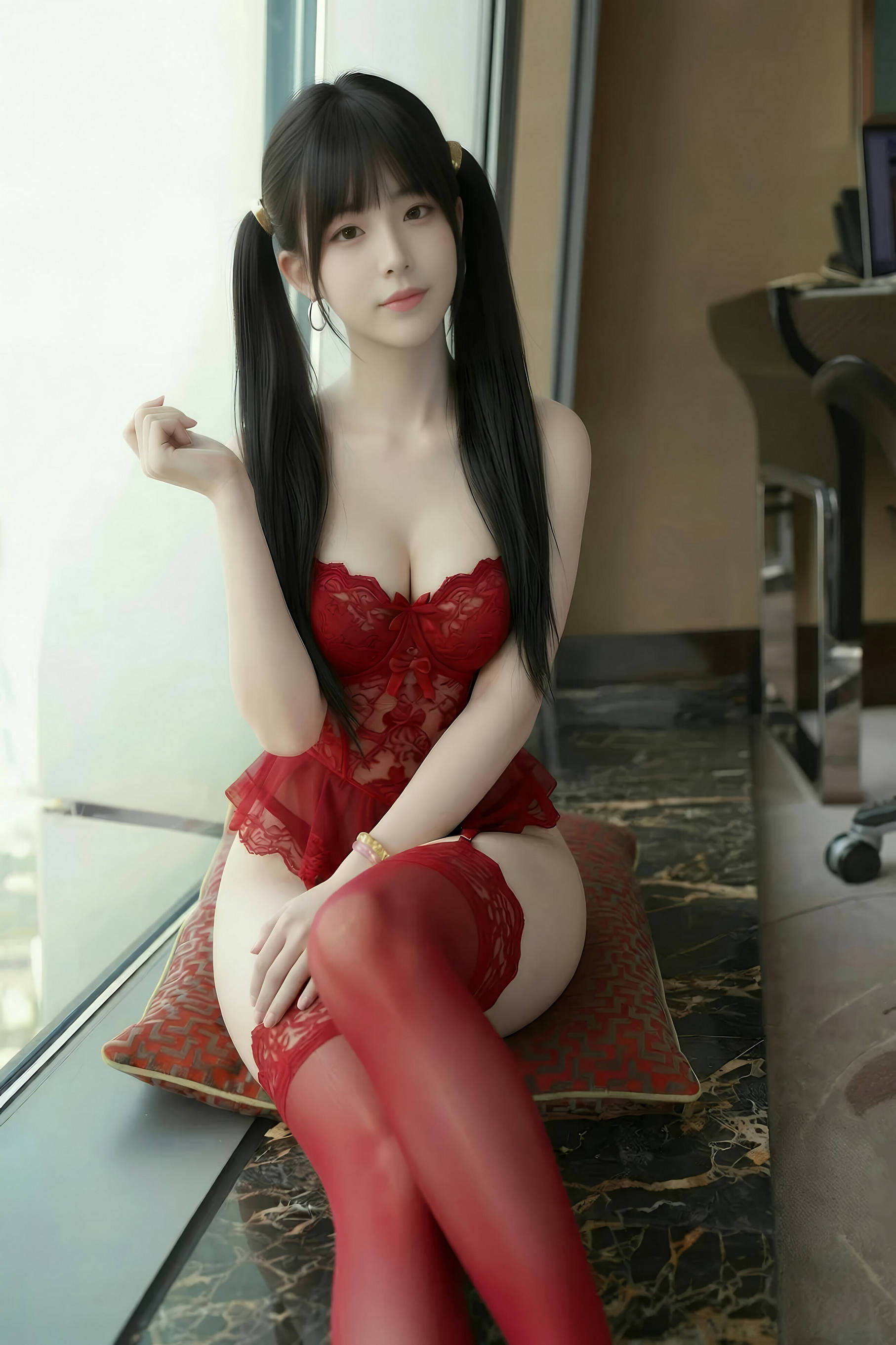 [AiGirl] 柚柚sasa 红色情趣 [93P]