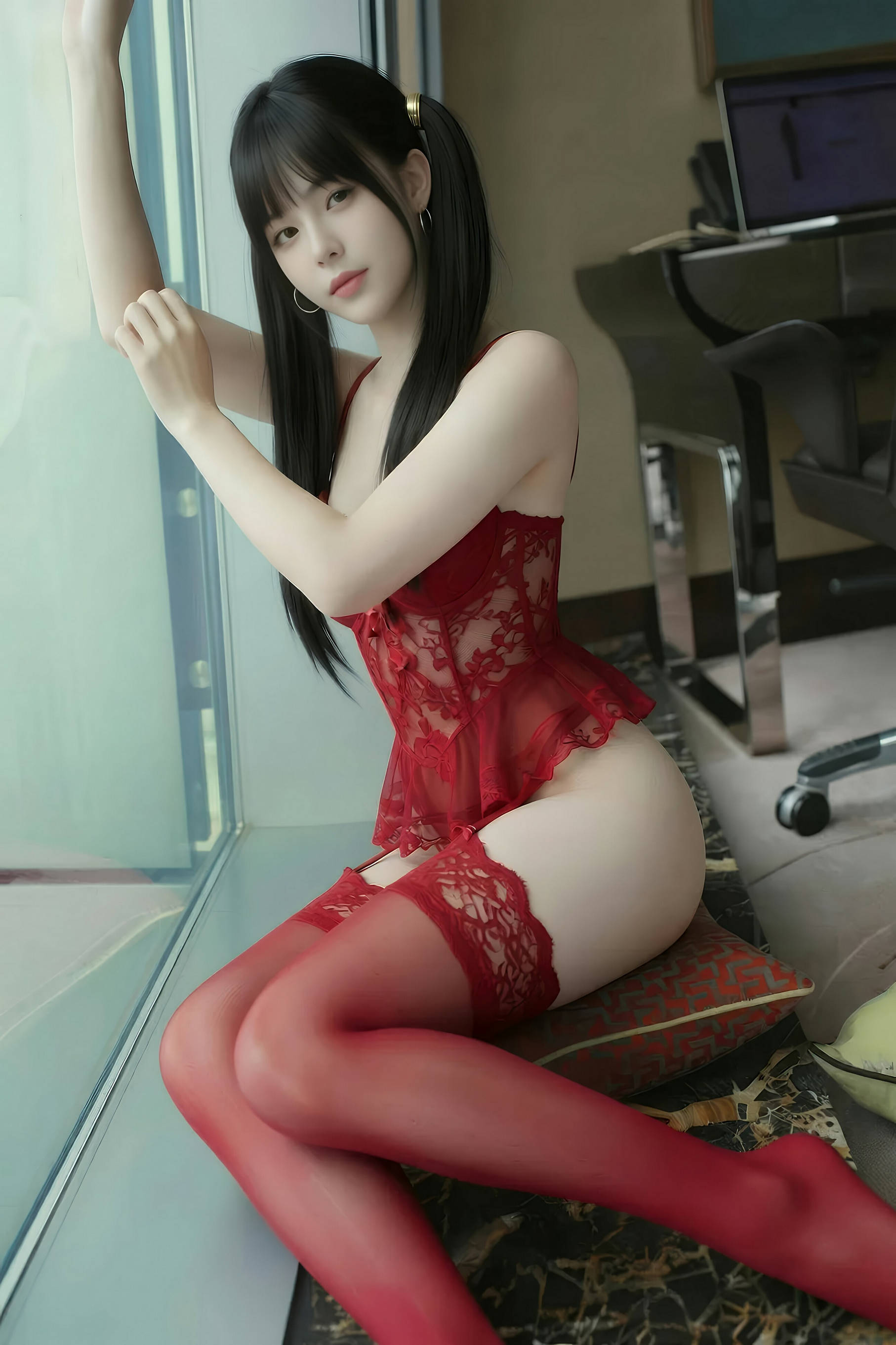 [AiGirl] 柚柚sasa 红色情趣 [93P]