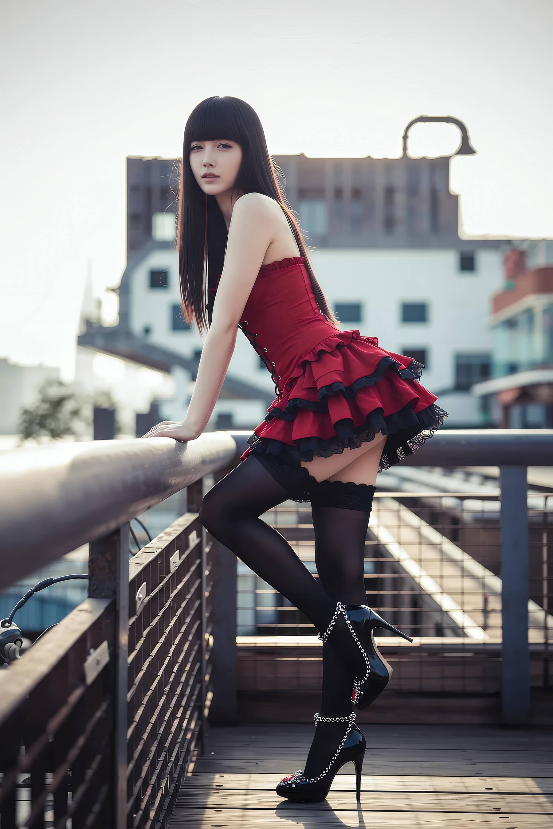 [AiGirl] 九歌lina 红裙黑丝 [75P]