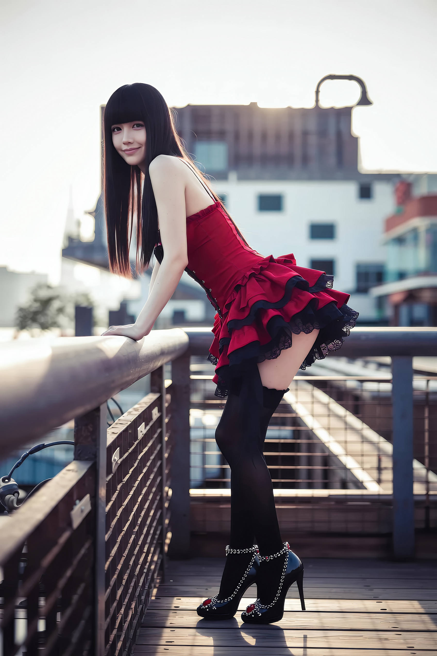 [AiGirl] 九歌lina 红裙黑丝 [75P]