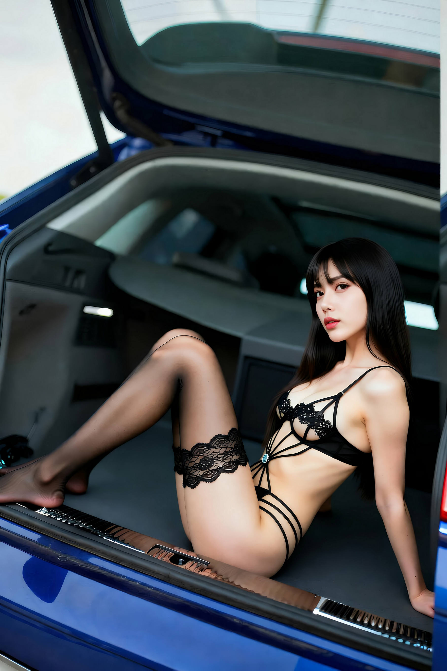[AiGirl] 茗梓 车内黑丝 [77P]