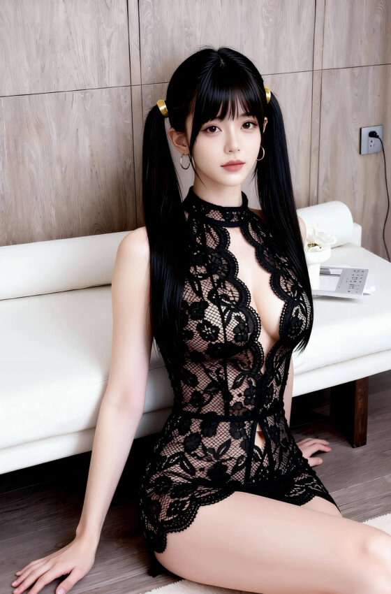 [AiGirl] 柚柚sasa 性感黑色透视 [70P]