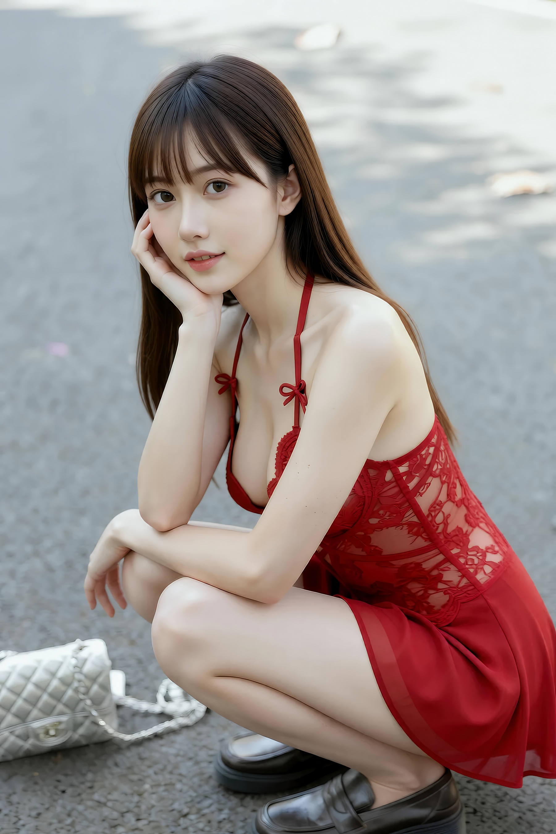 Gallery - [AiGirl] 婉婉 红色吊带裙 [78P] - 麻豆夹-美女图片-性感写真 - image 4